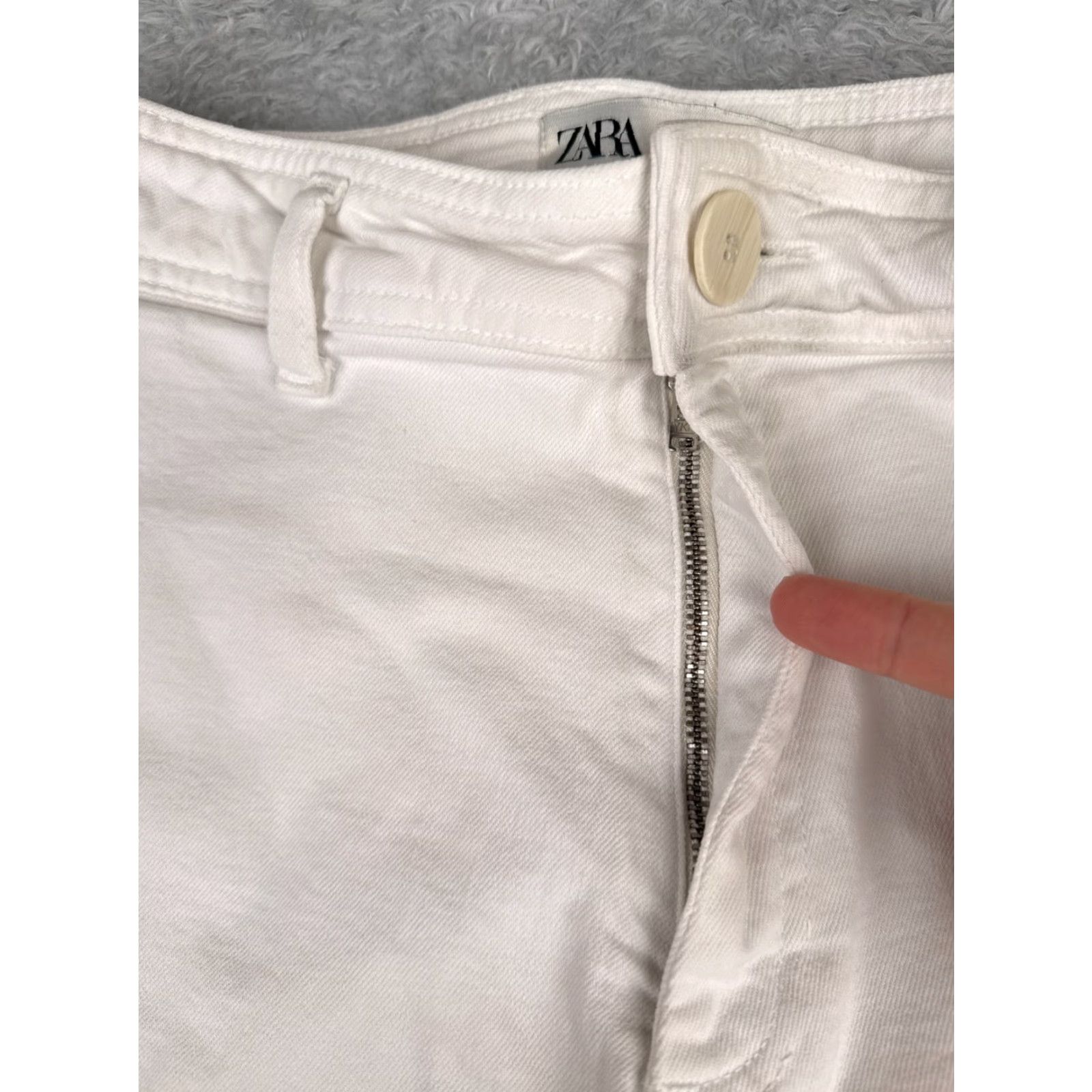 Zara Zara Jeans Juniors 5 High Rise Wide Leg White Denim 27x28 90s Womens Size 27" / US 4 / IT 40 - 5 Thumbnail