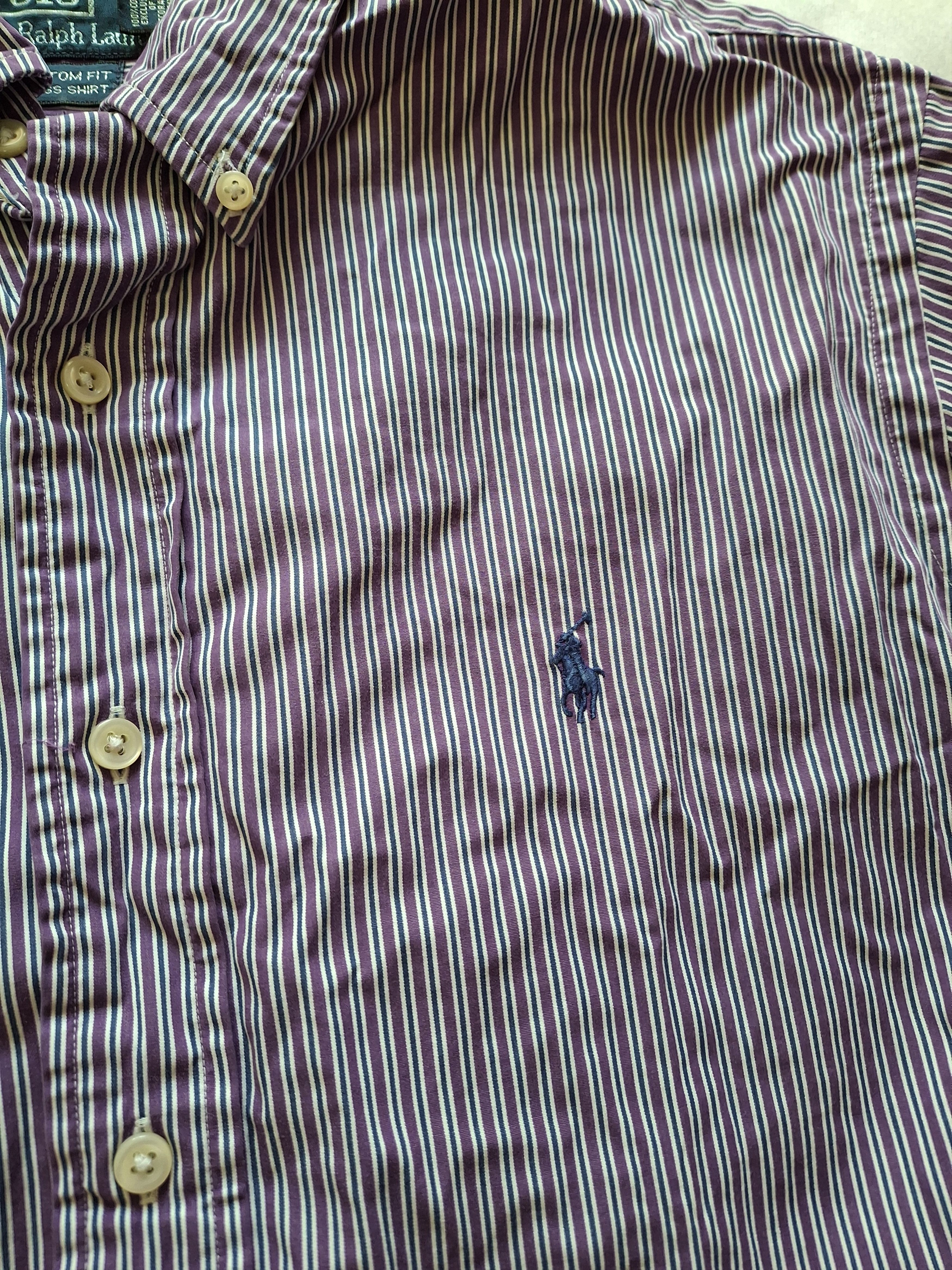 Polo Ralph Lauren × Vintage Vintage Polo Ralph Lauren Striped Designer Button Up Shirt Size US L / EU 52-54 / 3 - 2 Thumbnail