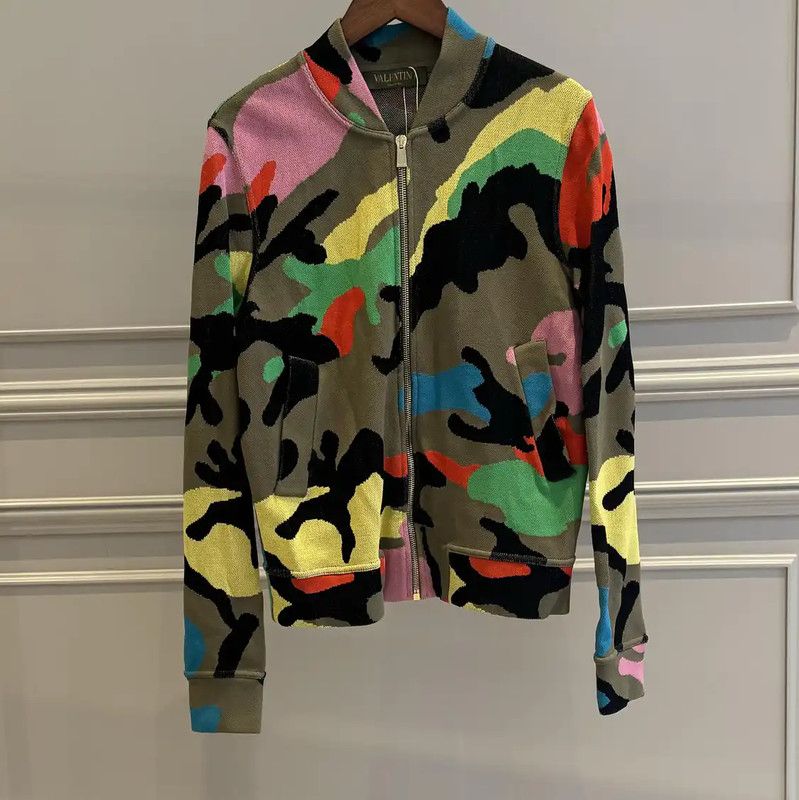 Valentino Valentino Multicolor Camouflage Long Sleeve Cardigan 0089 Size M / US 6-8 / IT 42-44 - 1 Thumbnail