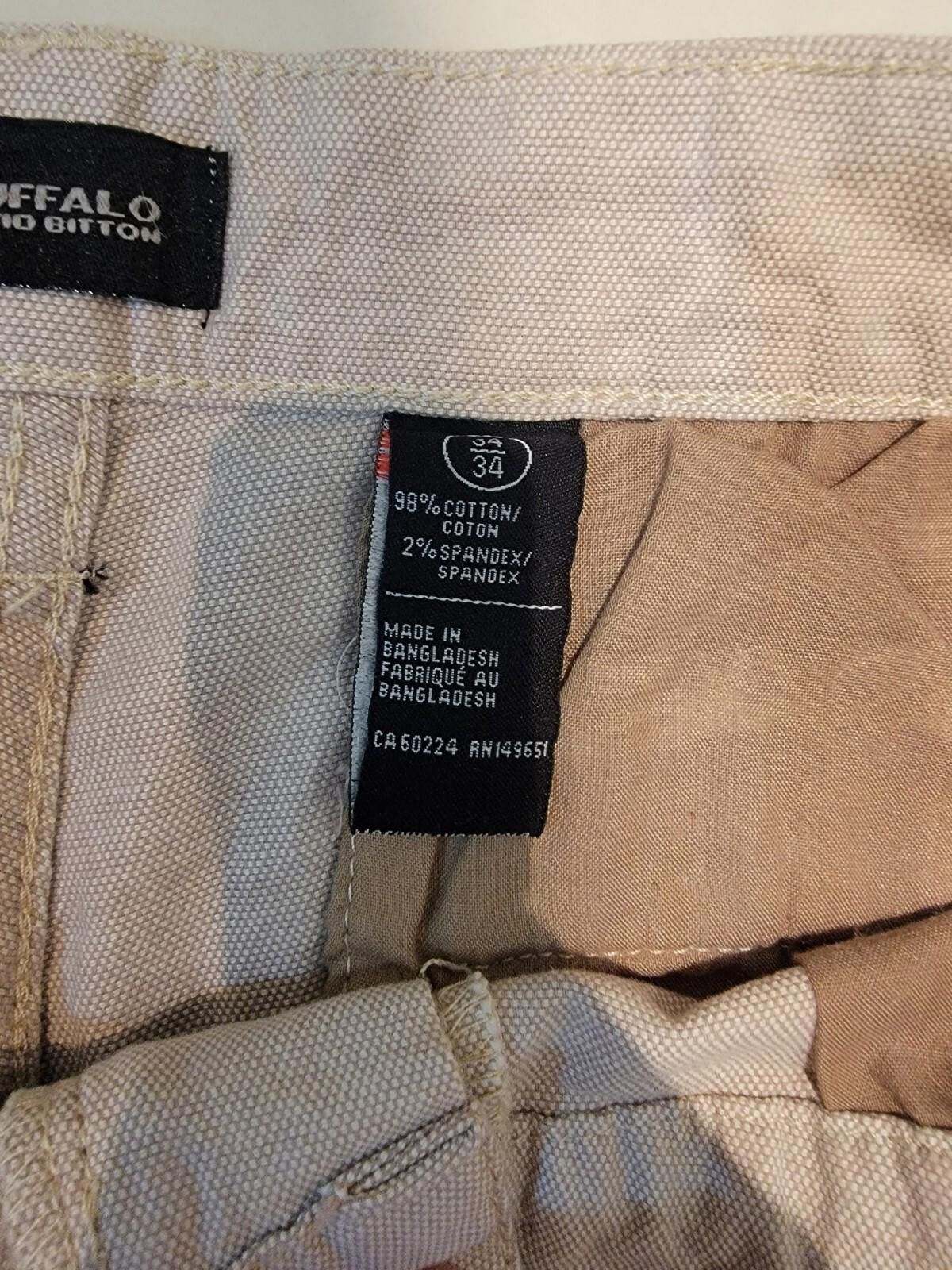 Other Buffalo David Bitton Pants Mens 34x34 Chino Stretch Beige Size US 34 / EU 50 - 3 Thumbnail