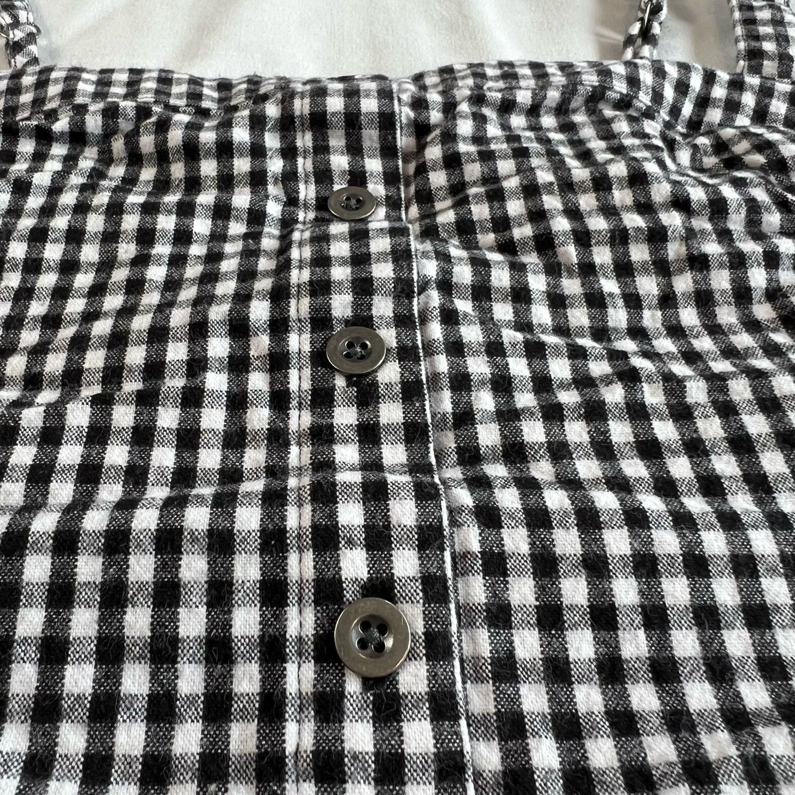 Hollister Hollister Women's Medium Plaid Crop Top Black White Size M / US 6-8 / IT 42-44 - 2 Thumbnail