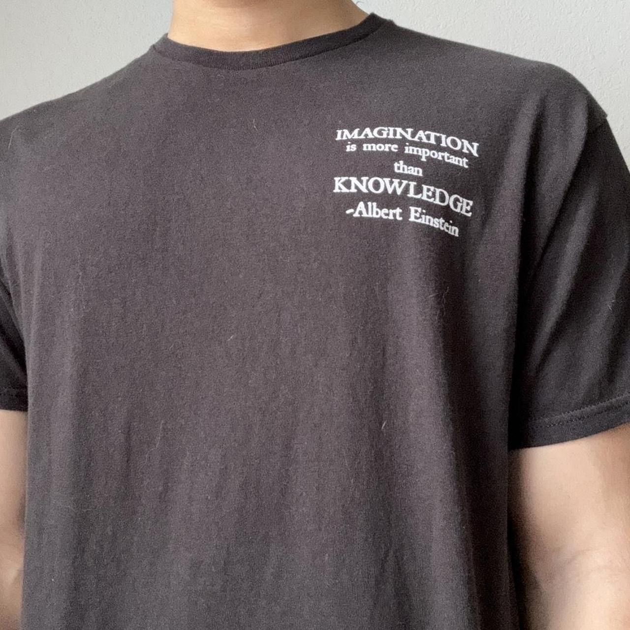 Vintage Vintage 2000s Albert Einstein Graphics Black Tee Shirt Size US L / EU 52-54 / 3 - 4 Thumbnail