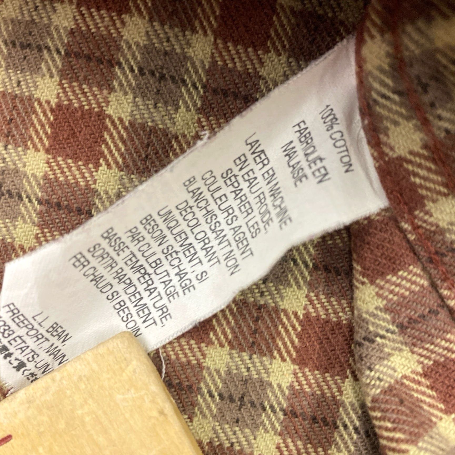 Vintage VINTAGE L.L. Bean Shirt Plaid Flannel Button-Up Long Sleeve Casual Men’s Large Beige Cotton Regular Fit Size US L / EU 52-54 / 3 - 5 Thumbnail