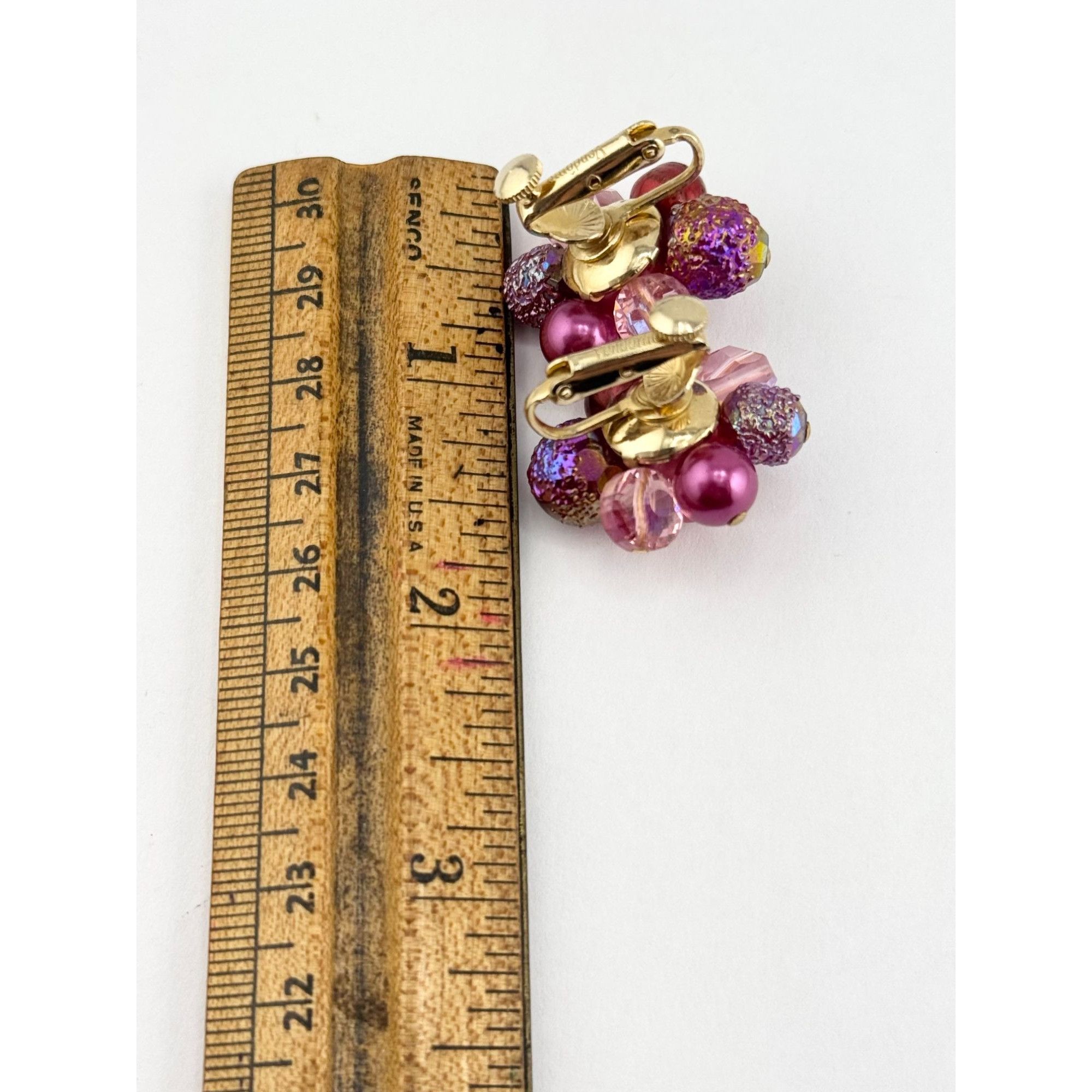 Vintage Vintage Vendome Pink Art Glass Crystal Earrings Size ONE SIZE - 7 Thumbnail