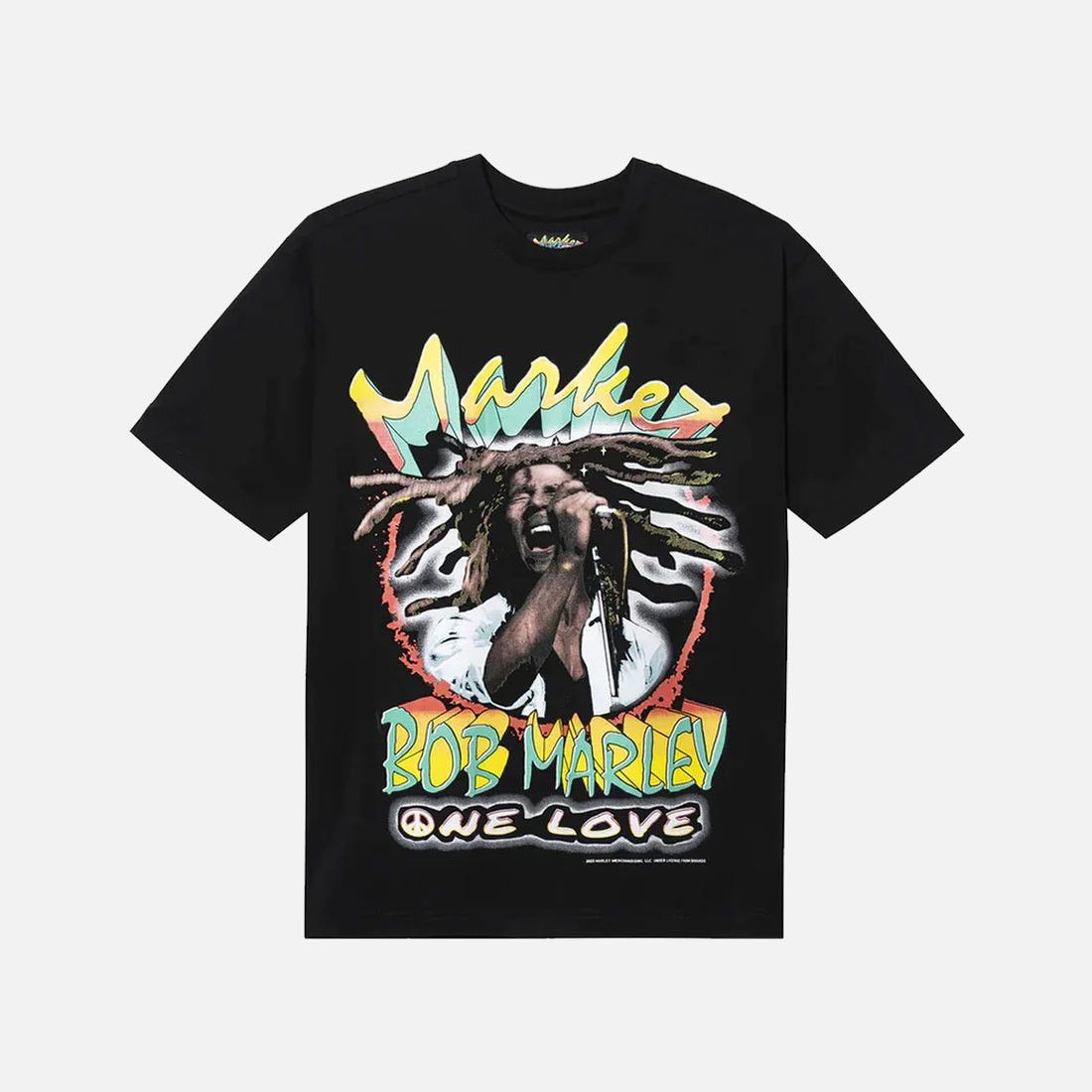 Bob Marley × Market MARKET BOB MARLEY ONE LOVE T-SHIRT Black Tee Men’s Size XL Size US XL / EU 56 / 4 - 1 Thumbnail