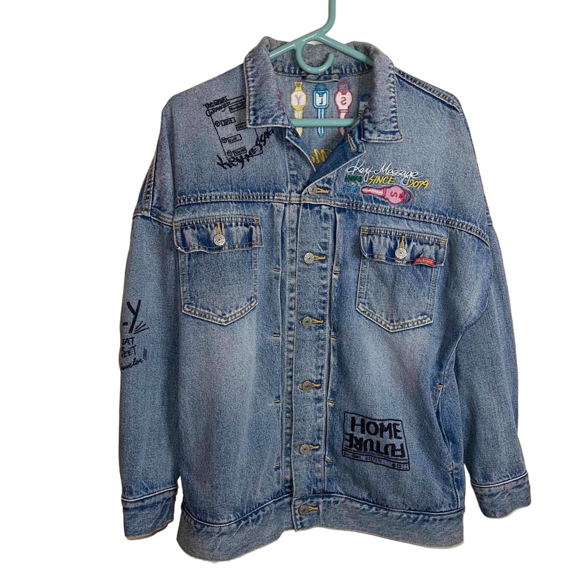 Vintage Sly Jeans Vintage Mens Jacket One Size Blue Denim Size ONE SIZE - 2 Thumbnail