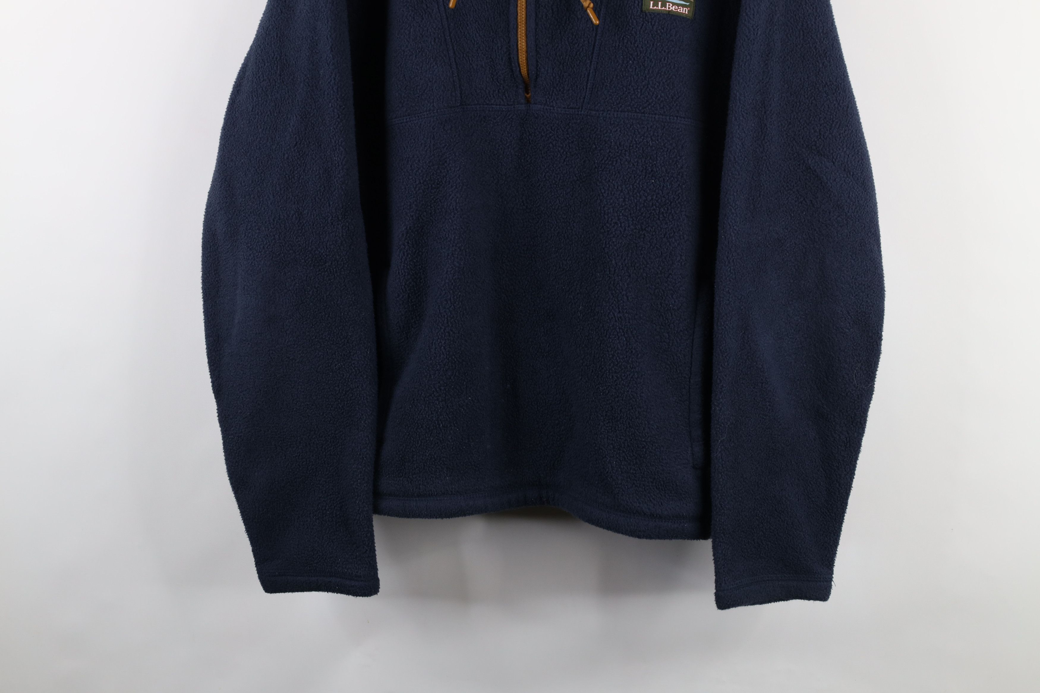 L.L. Bean × Vintage Vintage LL Bean Spell Out Half Zip Fleece Hoodie Blue Size US L / EU 52-54 / 3 - 3 Thumbnail