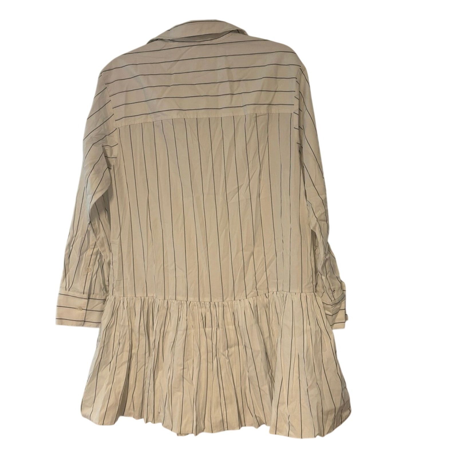 Madewell NWT Madewell Bubble-Hem Mini Shirtdress Pinstripe White XS Size XS / US 0-2 / IT 36-38 - 8 Thumbnail