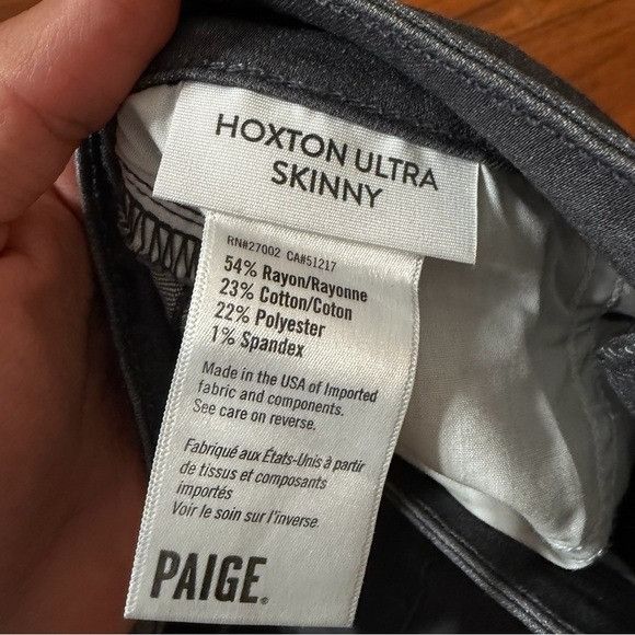 Paige PAIGE HOXTON ULTRA SKINNY GRAY JEANS SZ 25 Size 25" / US 0 / IT 36 - 5 Thumbnail