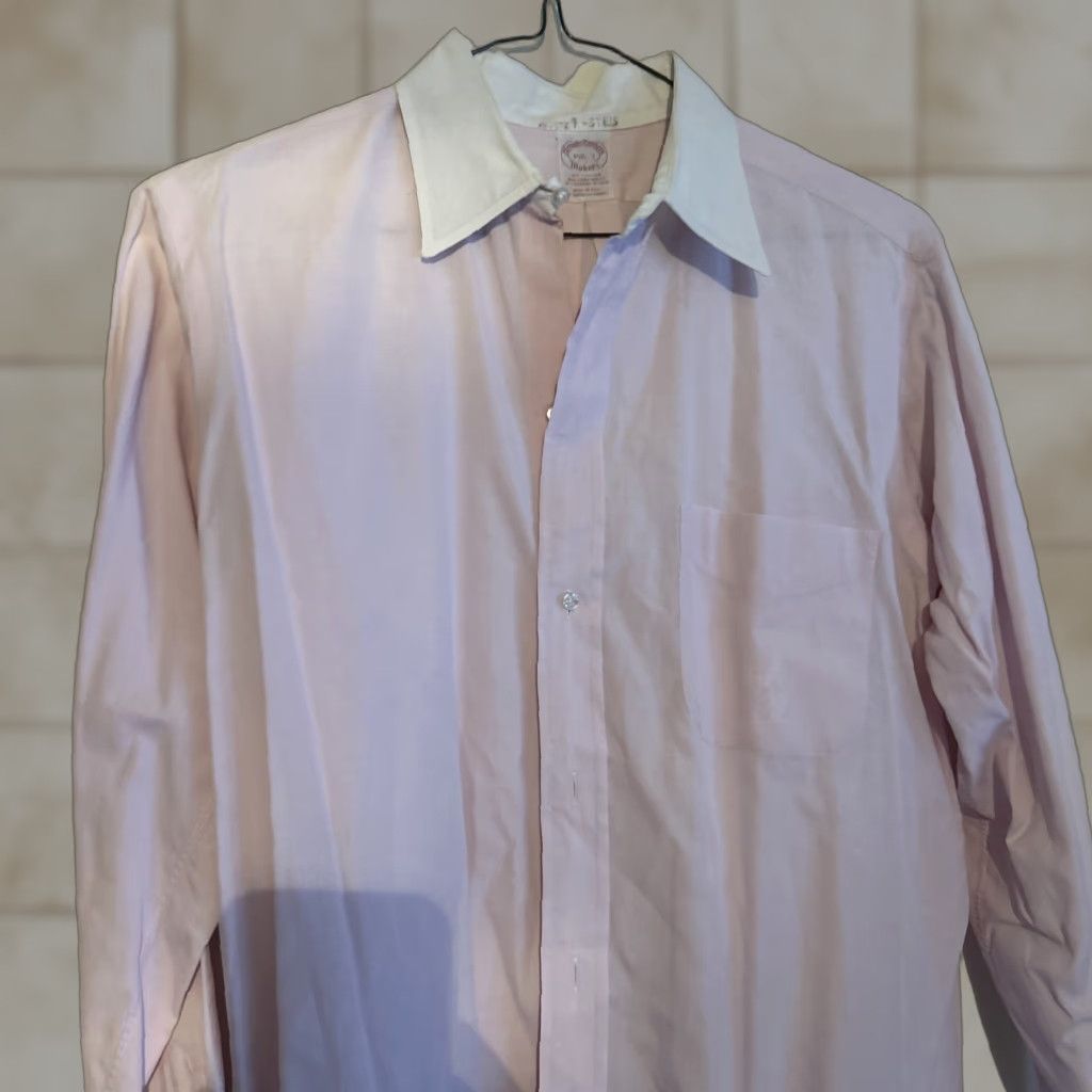 Brooks Brothers VINTAGE Brooks Brothers Shirt OCBD 15 1/2-3 Pink Ivy Striped Long Sleeve Button-Up Class ic Slim Mens Size US L / EU 52-54 / 3 - 1 Thumbnail