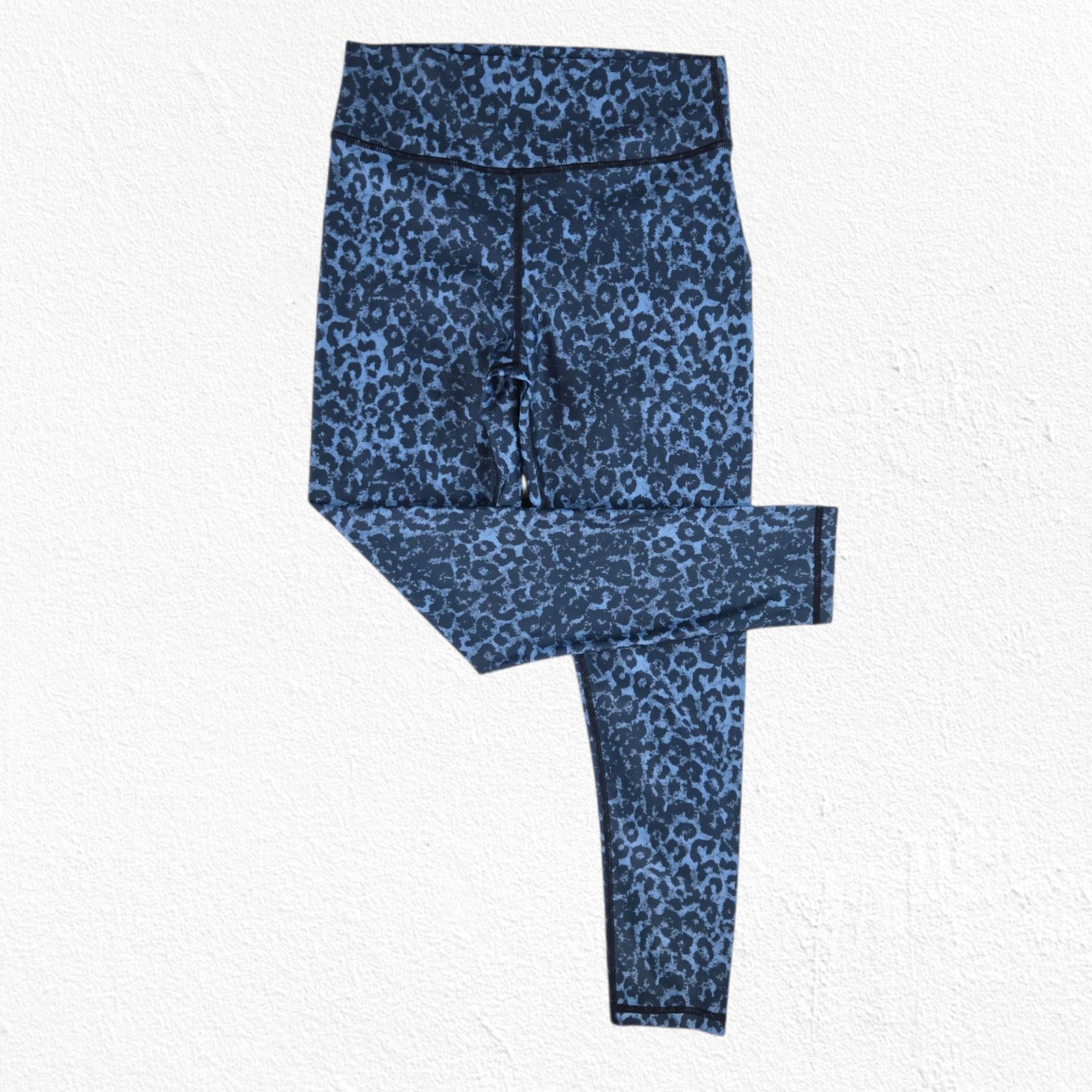 Other Blue Leopard Scrunch Leggings Animal Print Leggings Size 6-8 Size 28" / US 6 / IT 42 - 2 Thumbnail