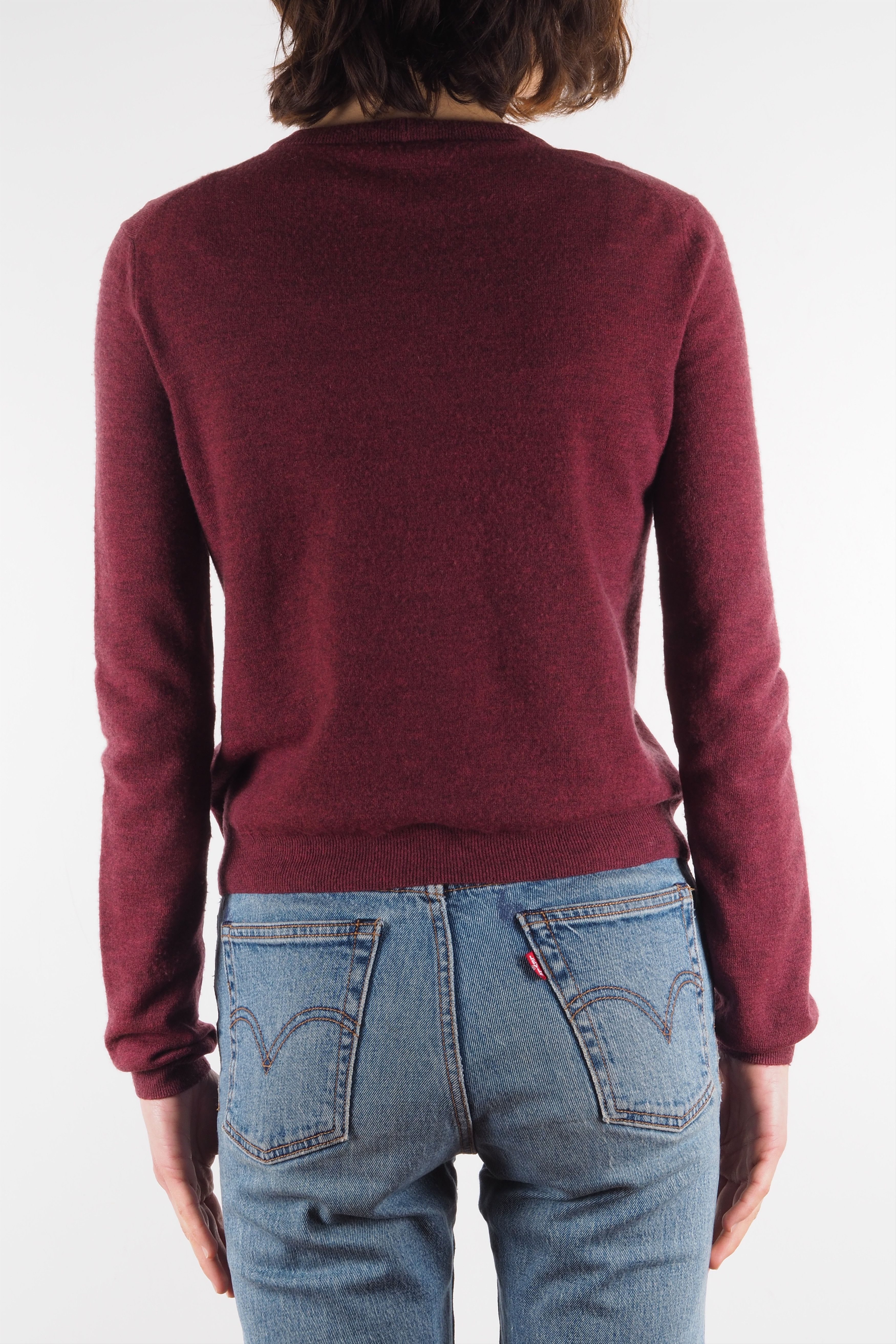 Jil Sander JIL SANDER Maroon Wool Cardigan Sweater Size XS / US 0-2 / IT 36-38 - 3 Thumbnail