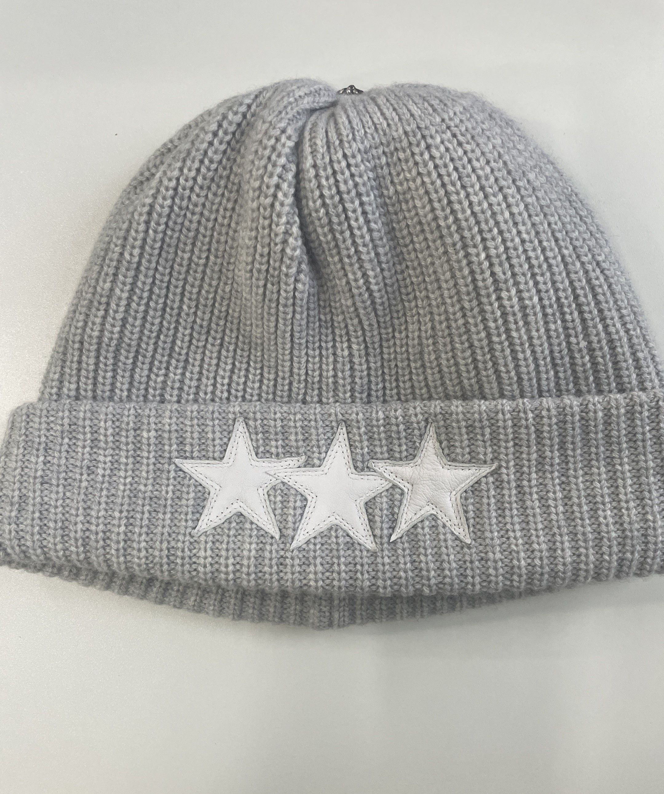 Chrome Hearts Chrome Hearts Cashmere White Star Patch Gray Beanie Size ONE SIZE - 3 Thumbnail