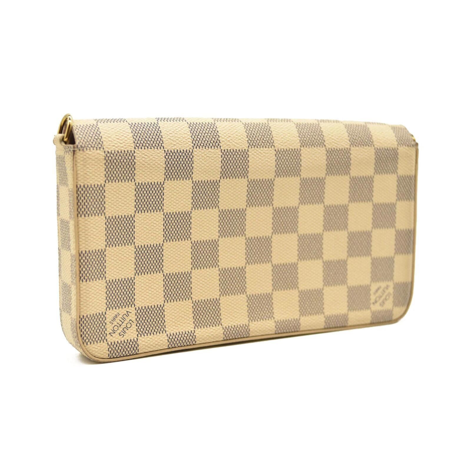 Louis Vuitton Louis Vuitton Damier Azur Pochette Chain Wallet AZ1169 Size ONE SIZE - 6 Thumbnail
