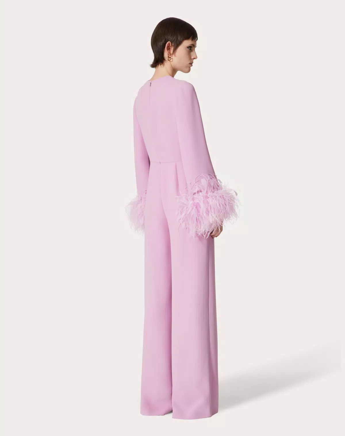 Valentino o1s1wg110625 Embroidered Cady Couture Jumpsuit in Pink Size 28" / US 6 / IT 42 - 5 Thumbnail