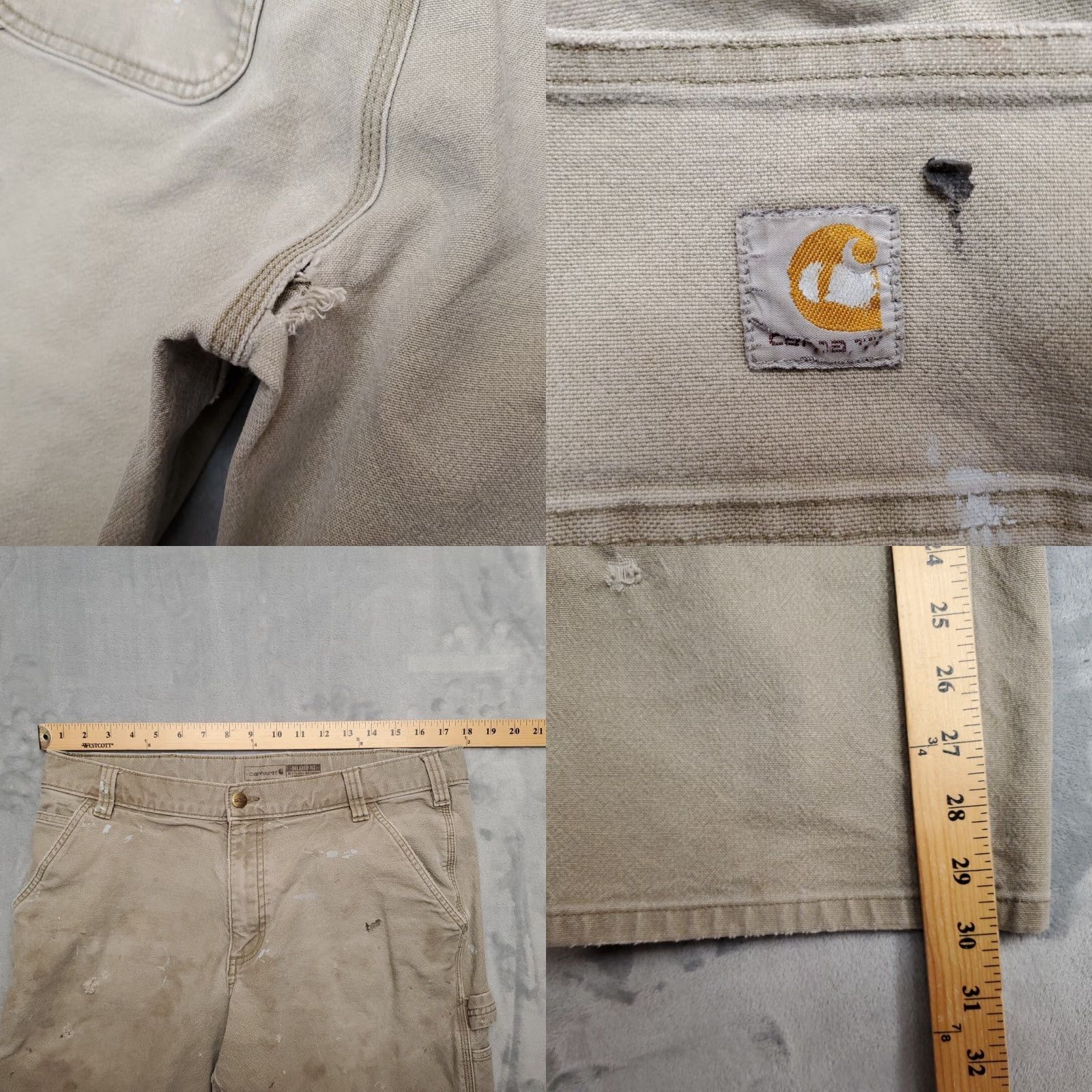 Carhartt Carhartt Pants Mens 36x32 Canvas Relaxed Carpenter Cargo Workwear BN3279 M Beige Brown Casual Pants Mens Regular Front Zip Pockets Cargo Pocket Size US 36 / EU 52 - 9 Thumbnail