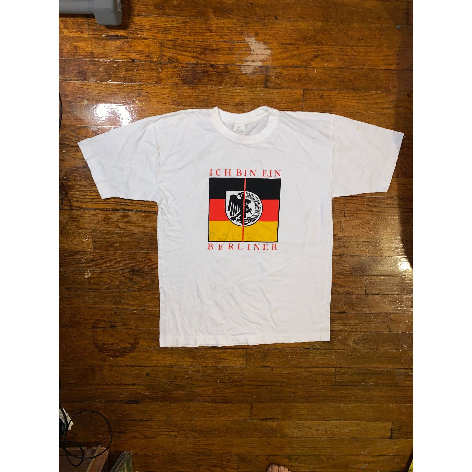 Vintage Vintage Berlin Wall Ich Bin Ein Berliner Single Stitch L Size US L / EU 52-54 / 3 - 1 Thumbnail