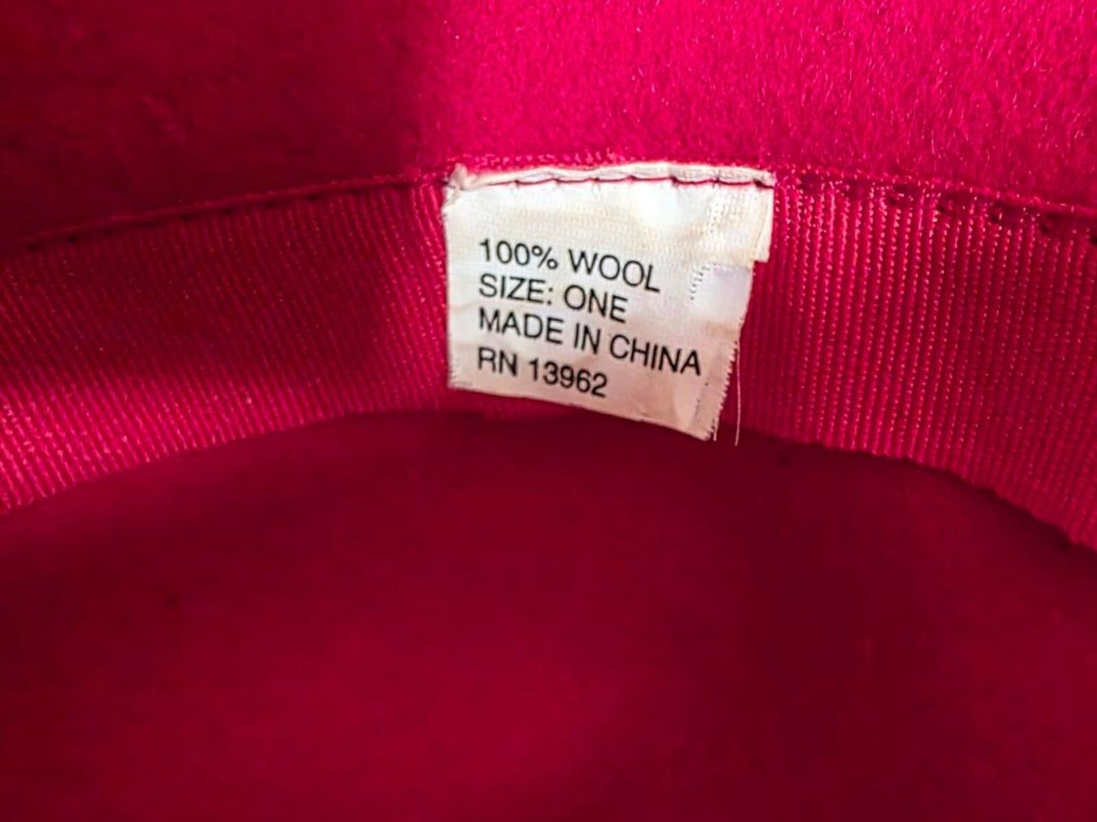 Other Elegant Red Wool Cloche Hat with Floral Accent Size One Size ONE SIZE - 5 Thumbnail