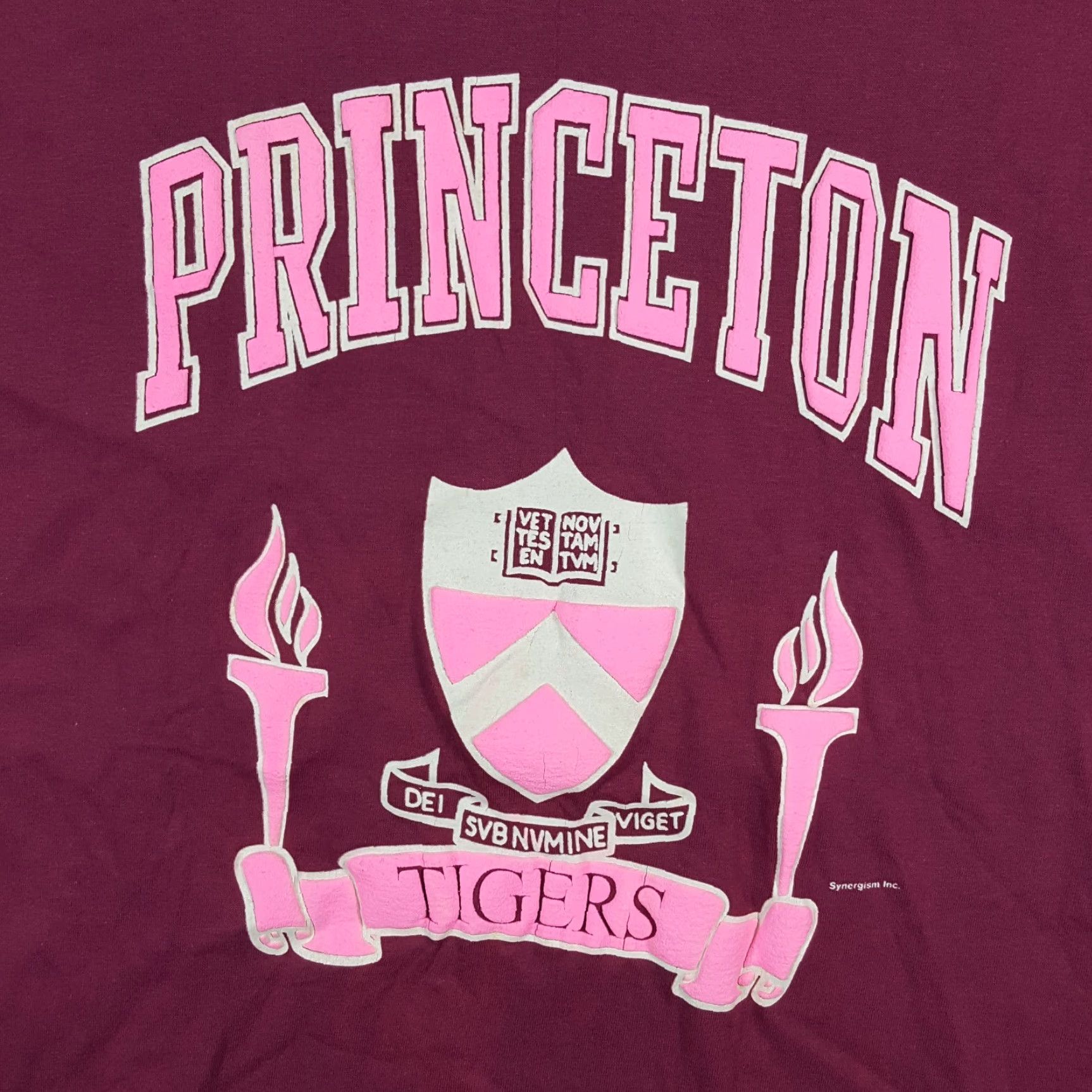Vintage VINTAGE Princeton Tigers Puff Print Shirt Mens Large Pink College Ivy League USA Made 90s 00s Preppy University T Shirt Size US L / EU 52-54 / 3 - 3 Thumbnail