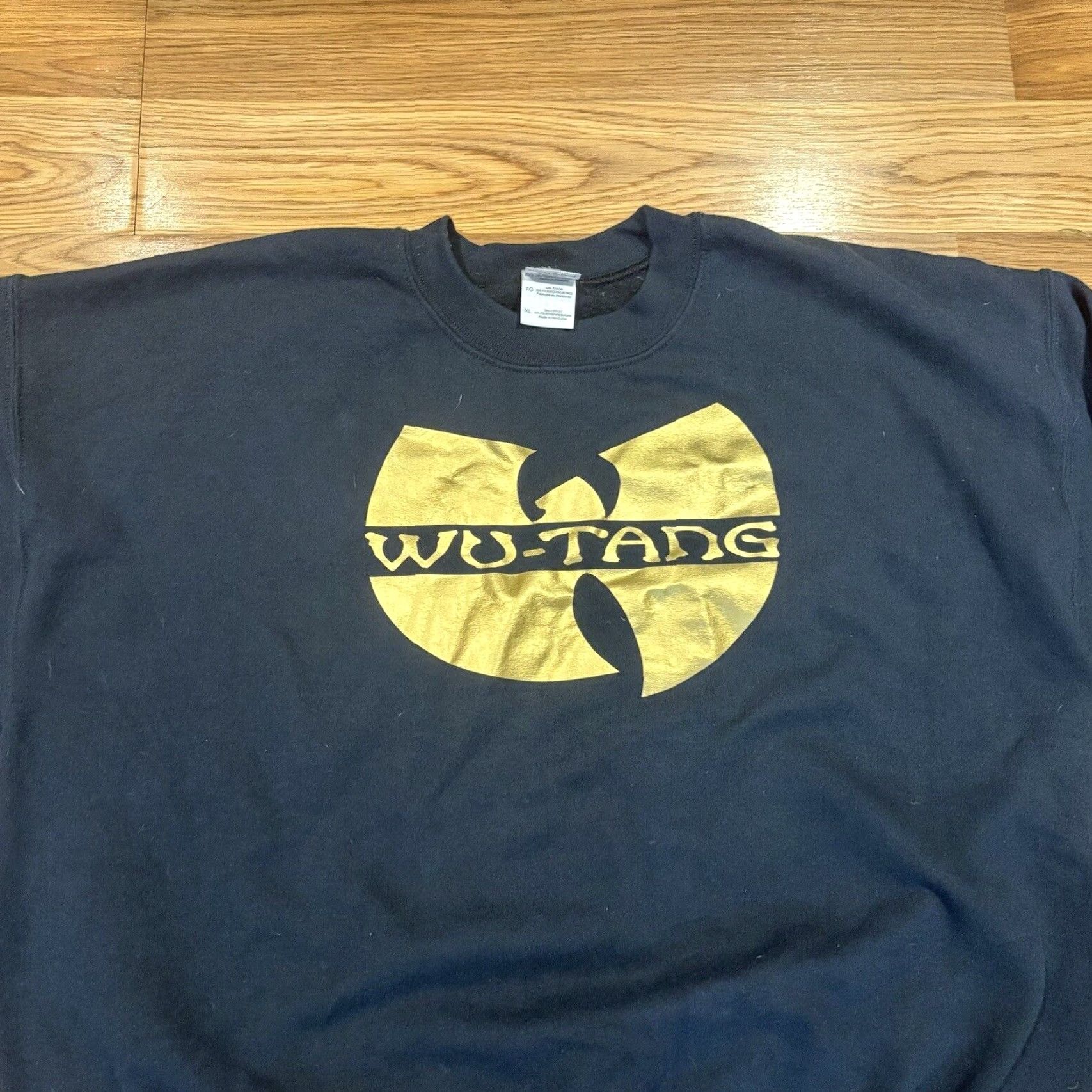 Gildan VINTAGE Wu-Tang Clan Black Gold Foil Graphic Logo Pullover Sweatshirt XL Size US XL / EU 56 / 4 - 6 Thumbnail