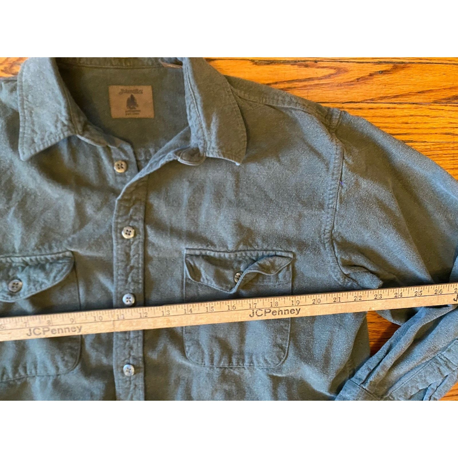 St. Johns Bay VTG St Johns Bay Chamois Cloth Button Shirt Men's LT Green Size US L / EU 52-54 / 3 - 8 Thumbnail