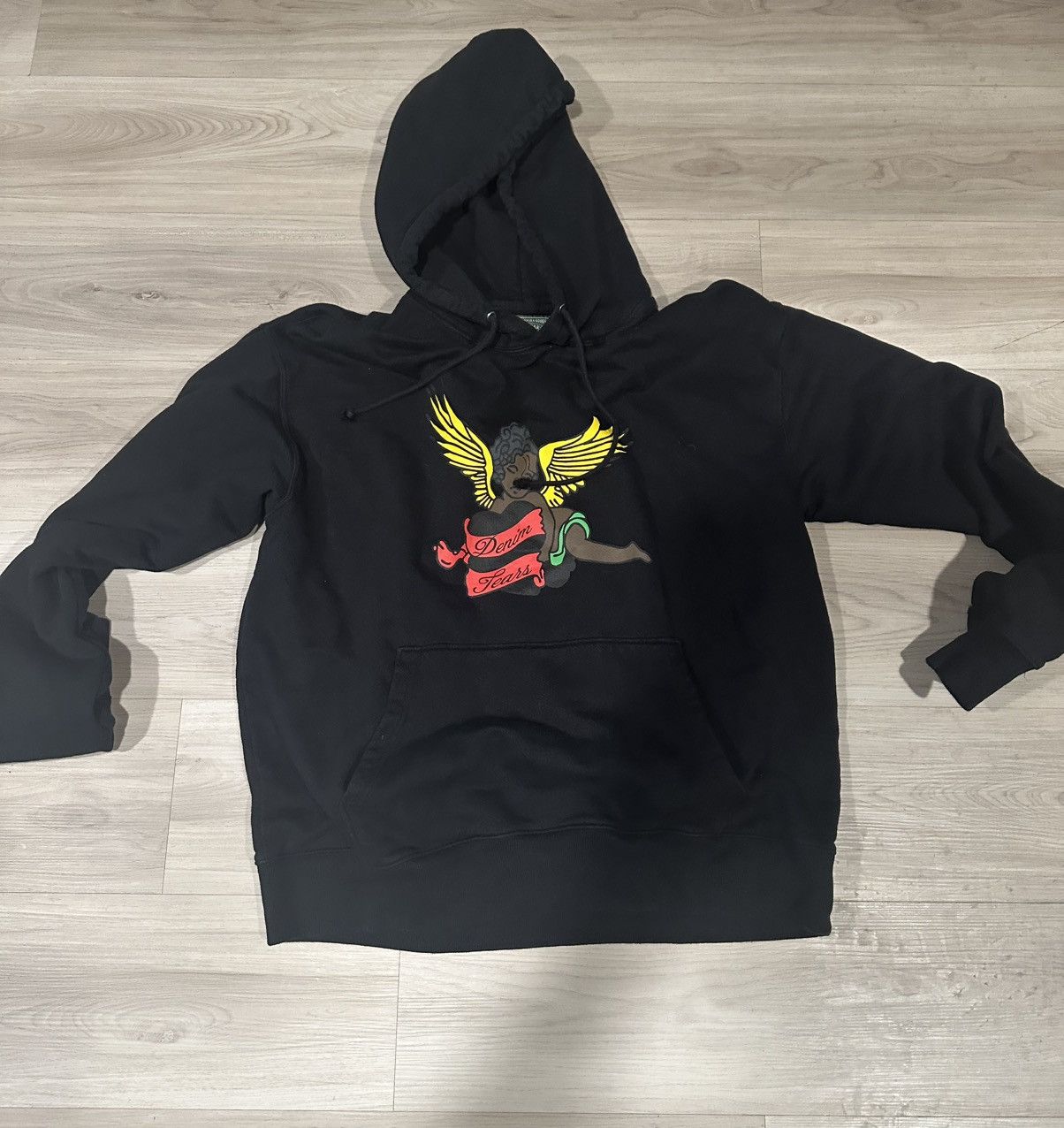 DENIM TEARS Denim Tears Black Cherub Hoodie XXL Size US XXL / EU 58 / 5 - 1 Thumbnail