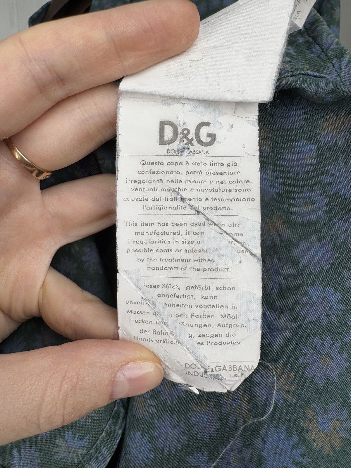 Dolce & Gabbana Dolce Gabbana D&G SS Shirt Dark Green Blue Floral Cotton 54 Size US L / EU 52-54 / 3 - 14 Thumbnail