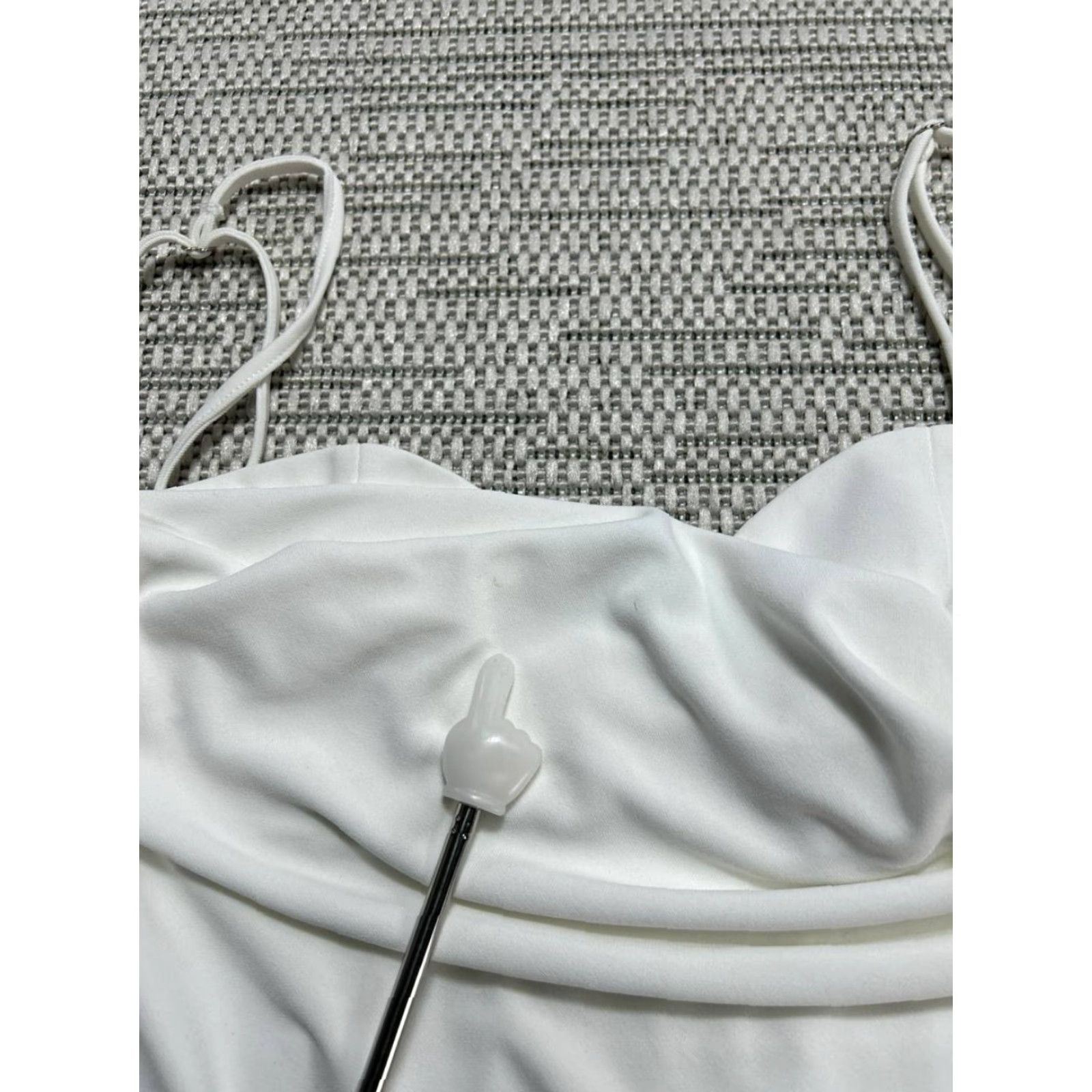 Zara Zara Bodysuit Womens XS White Drape Neck Adjustable Straps Padded Sleeveless Spaghetti Zip Pattern Solid Size XS / US 0-2 / IT 36-38 - 4 Thumbnail