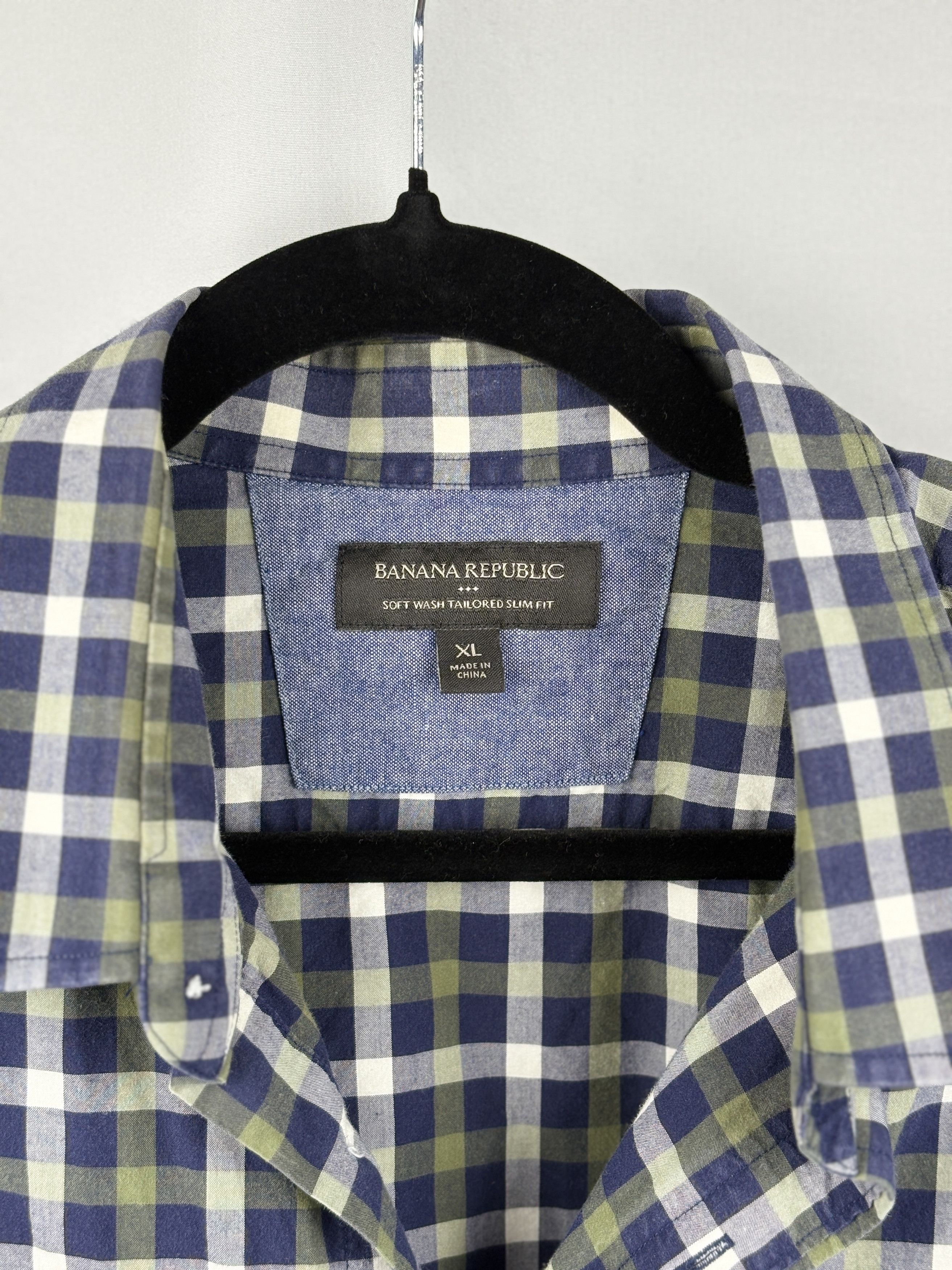Banana Republic Banana Republic Plaid Shirt XL Blue Green Slim Fit Button Up Size US XL / EU 56 / 4 - 4 Thumbnail