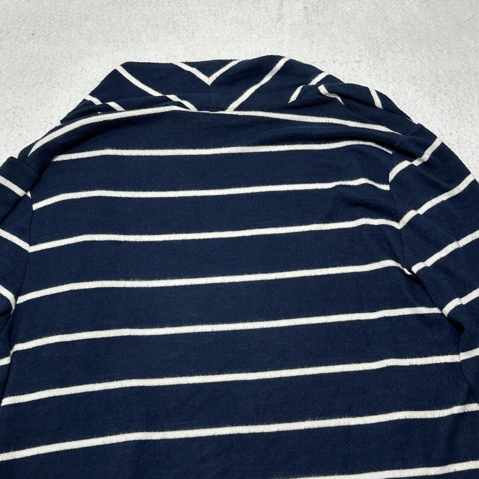 Chicos Chico's Medium Open Front Cardigan Sweater Navy Blue White Size M / US 6-8 / IT 42-44 - 11 Thumbnail