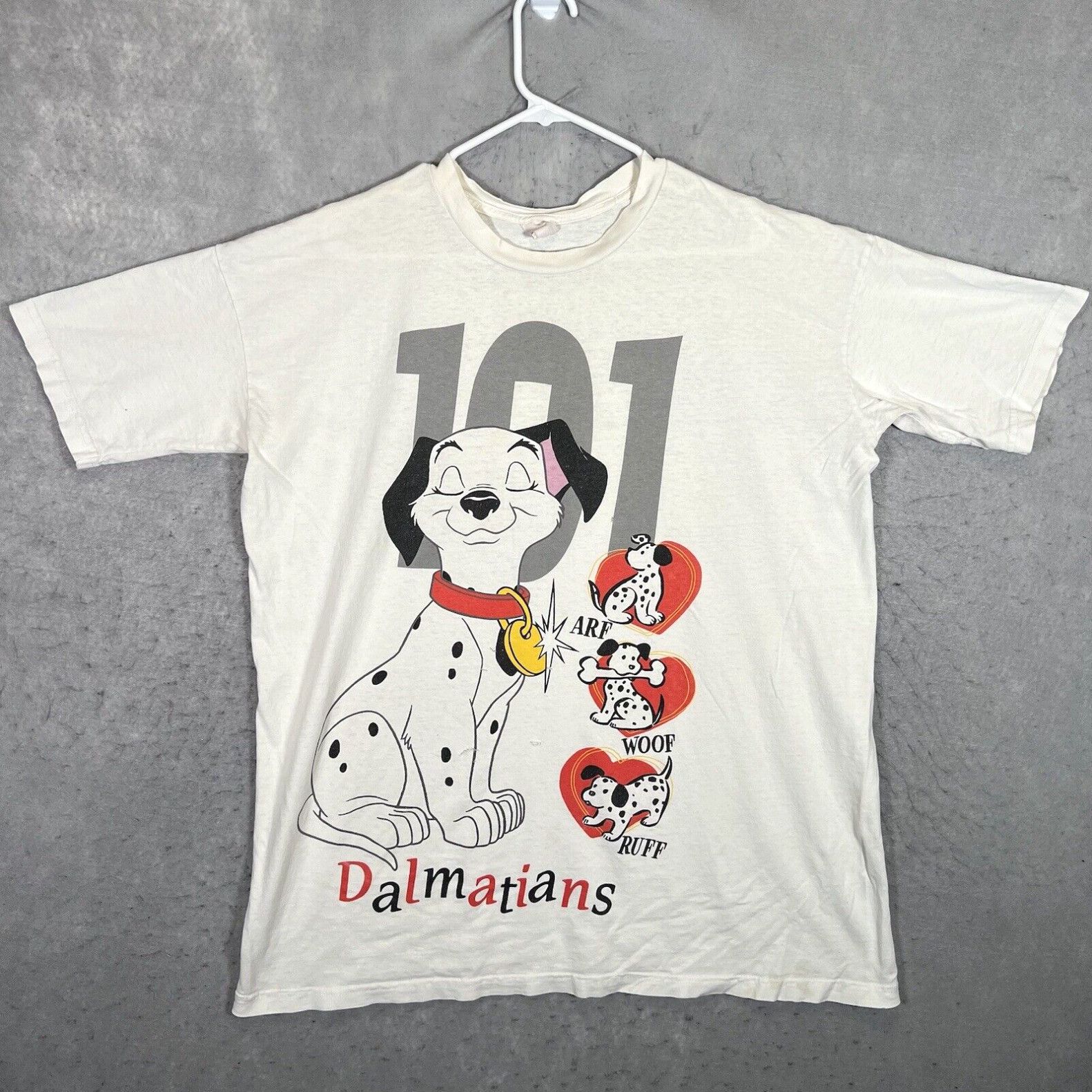 Image of A1 Vintage 90's Disney 101 Dalmatians T Shirt Adult XL White Cartoon Movie Mens