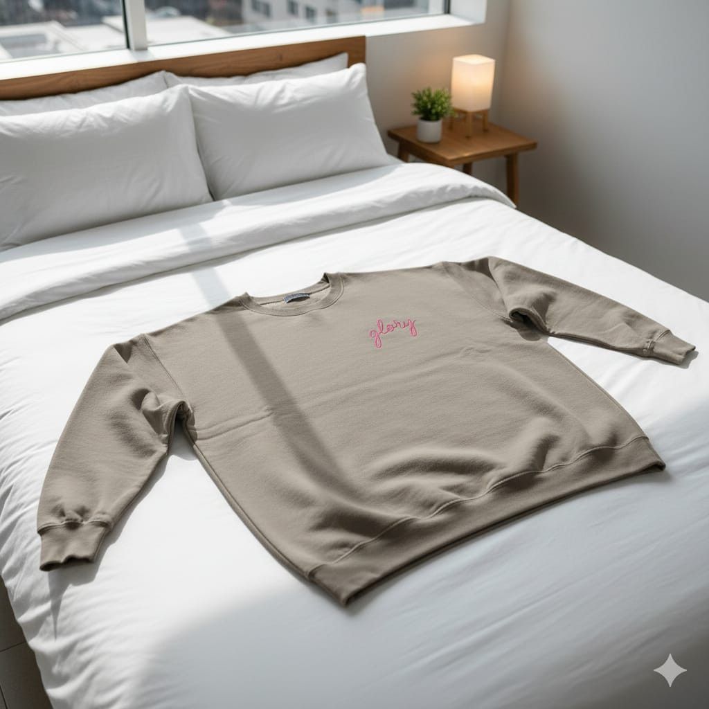 Other Zudio Cropped Ribbed Hem Sweatshirt - Taupe Grey Size M / US 6-8 / IT 42-44 - 2 Thumbnail