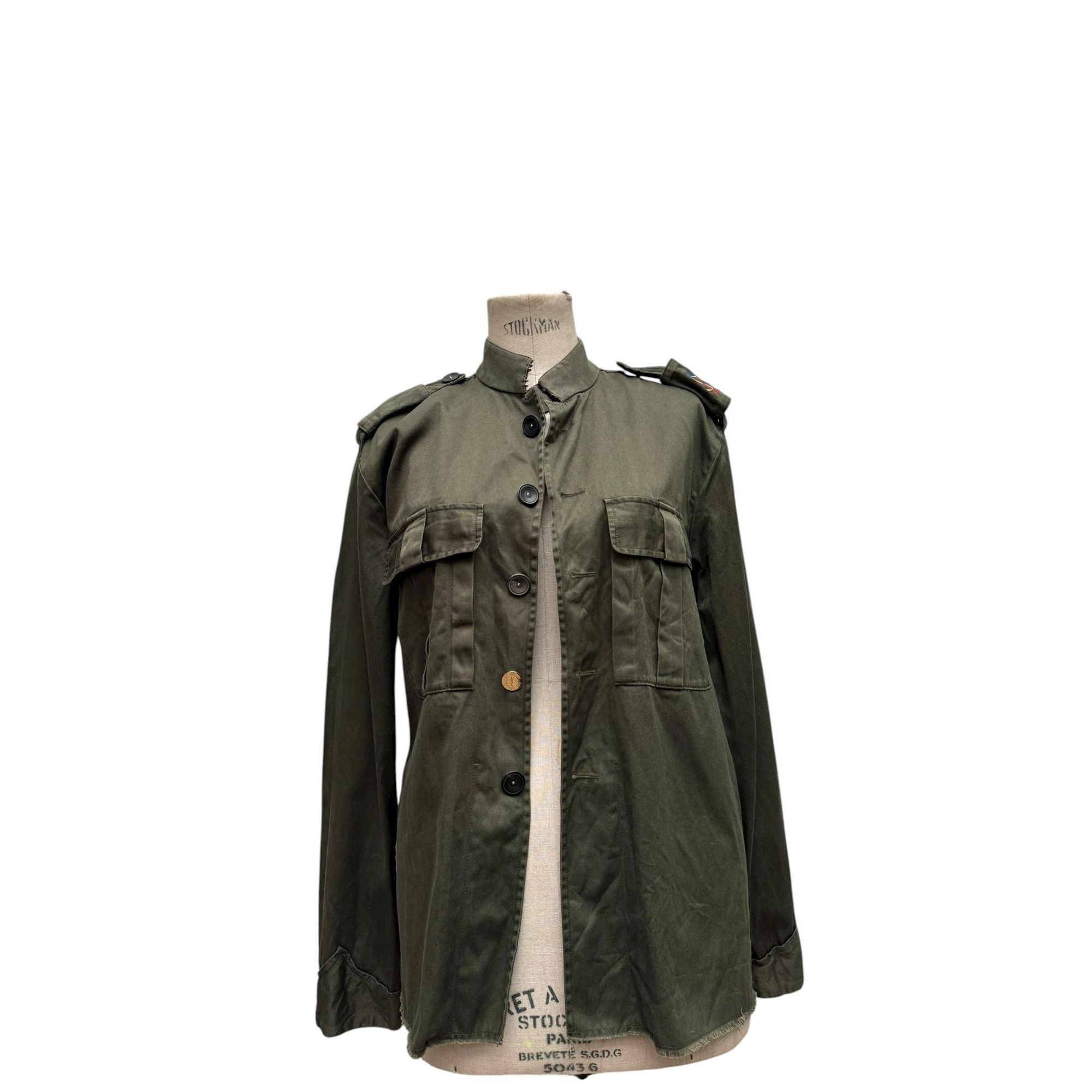 Yves Saint Laurent 2005 Khaki Military Shirt Size M / US 6-8 / IT 42-44 - 4 Thumbnail