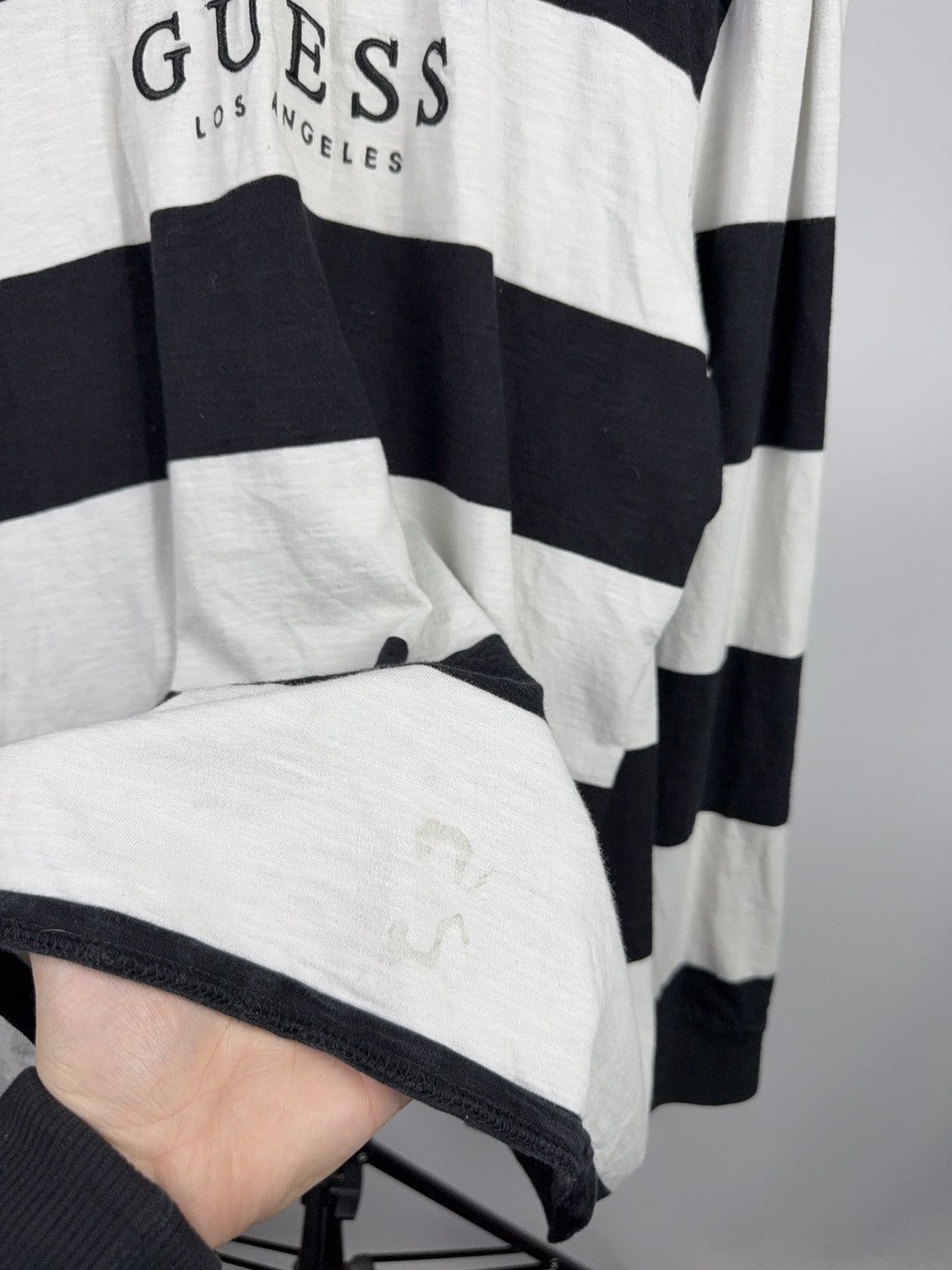 Guess Retro 90s Guess Originals Logo Striped Logo Long Sleeve Tee Size US L / EU 52-54 / 3 - 5 Thumbnail