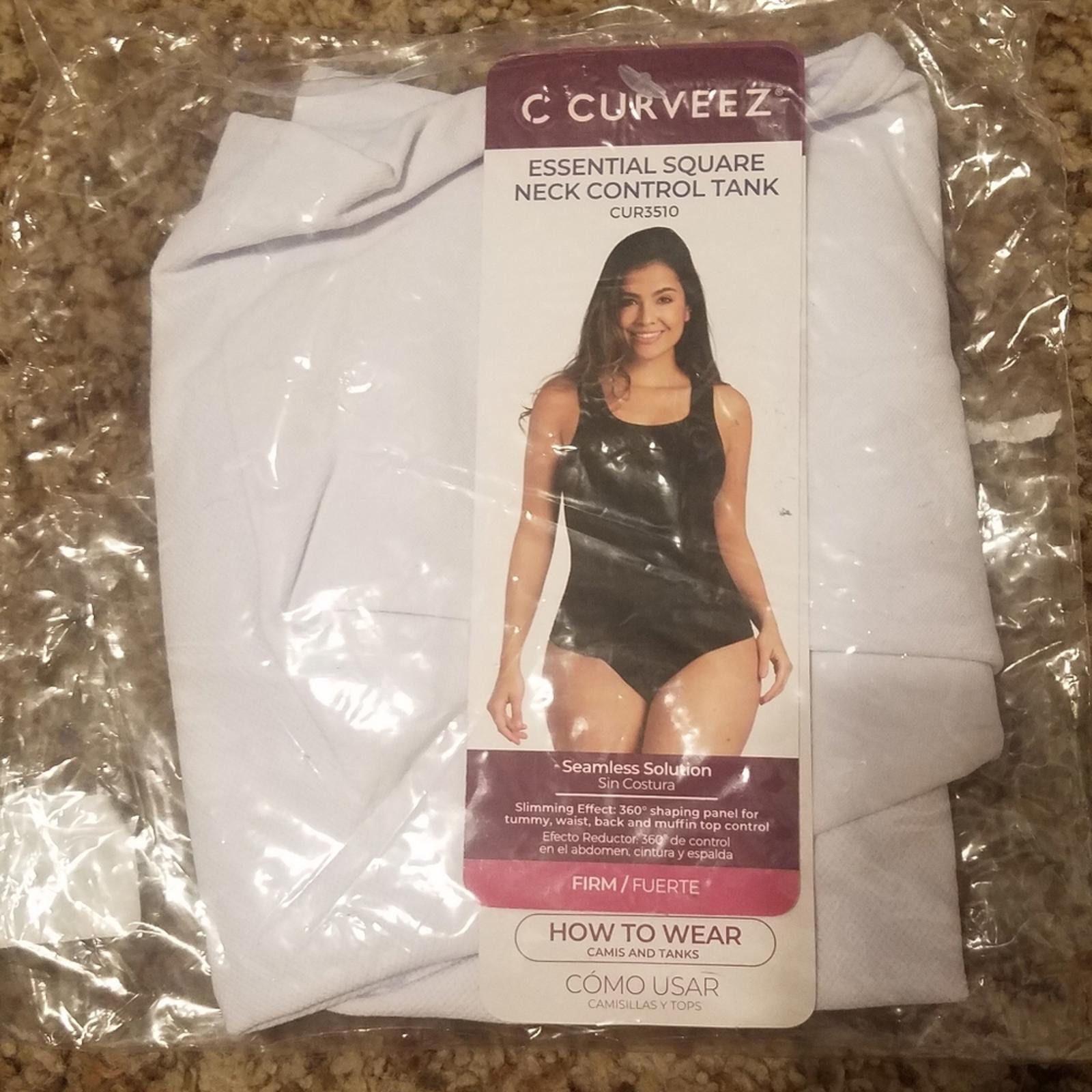 Designer NWT CurvEEZ White Neck Control Tank Size Large Size ONE SIZE - 1 Thumbnail