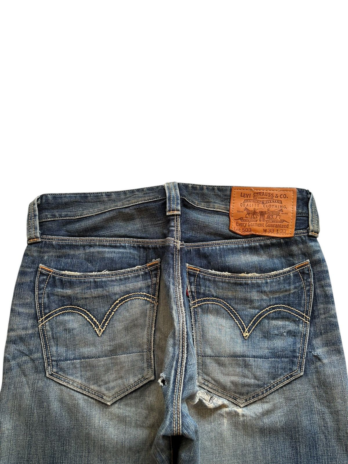 Levi's Vintage 90s Levis 503 Mud Wash Ripped Loose Baggy Jeans Size US 34 / EU 50 - 8 Thumbnail