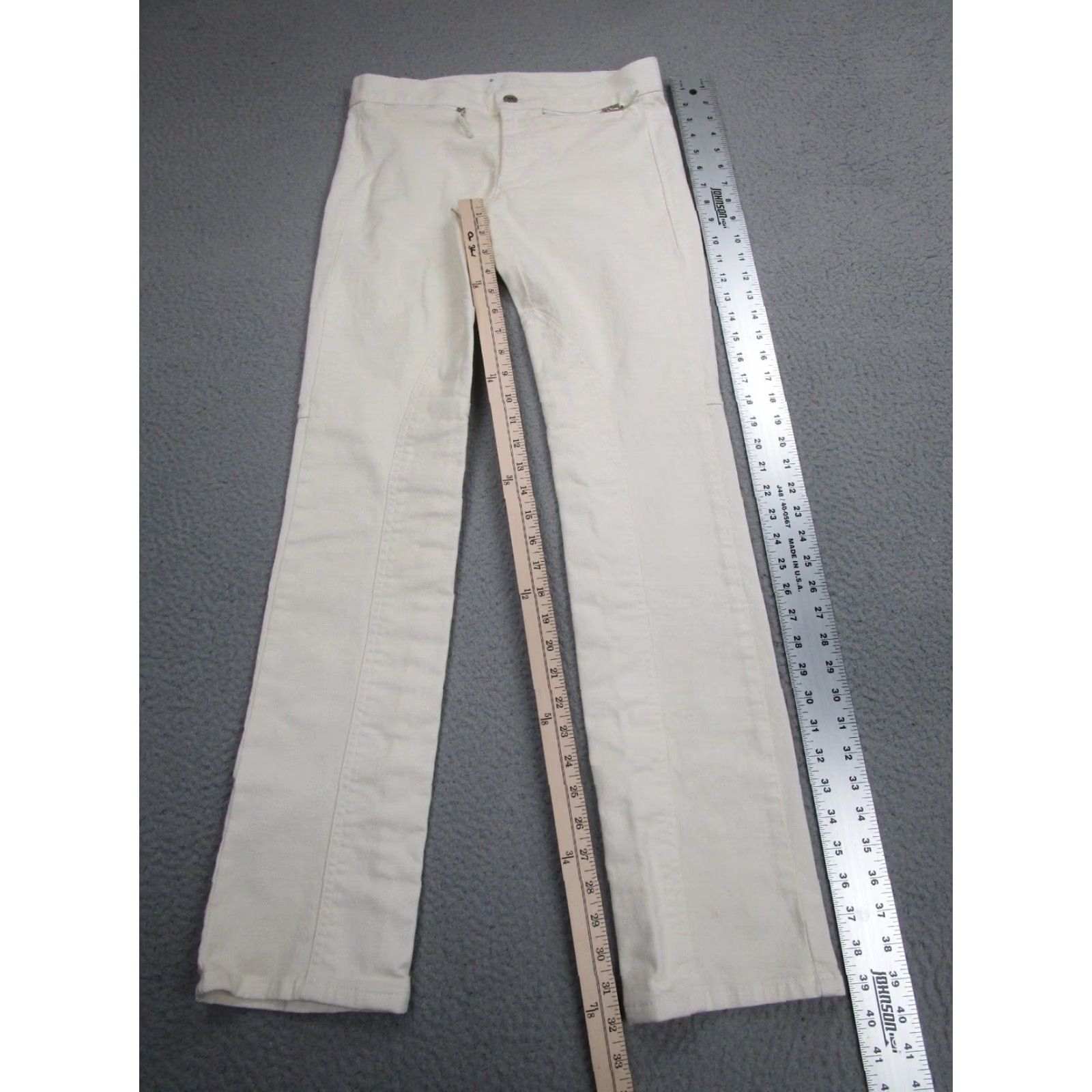 Ralph Lauren VINTAGE Ralph Lauren Black Label Womens Straight Leg Jeans 27 Ivory Low Rise Size 27" / US 4 / IT 40 - 2 Thumbnail