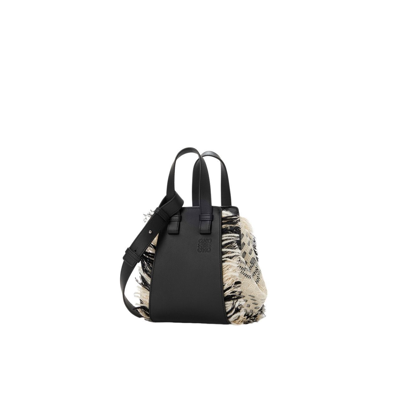 Loewe LOEWE Hammock Compact $4350 Black/White Woven Top Handle Bag Size ONE SIZE - 2 Thumbnail
