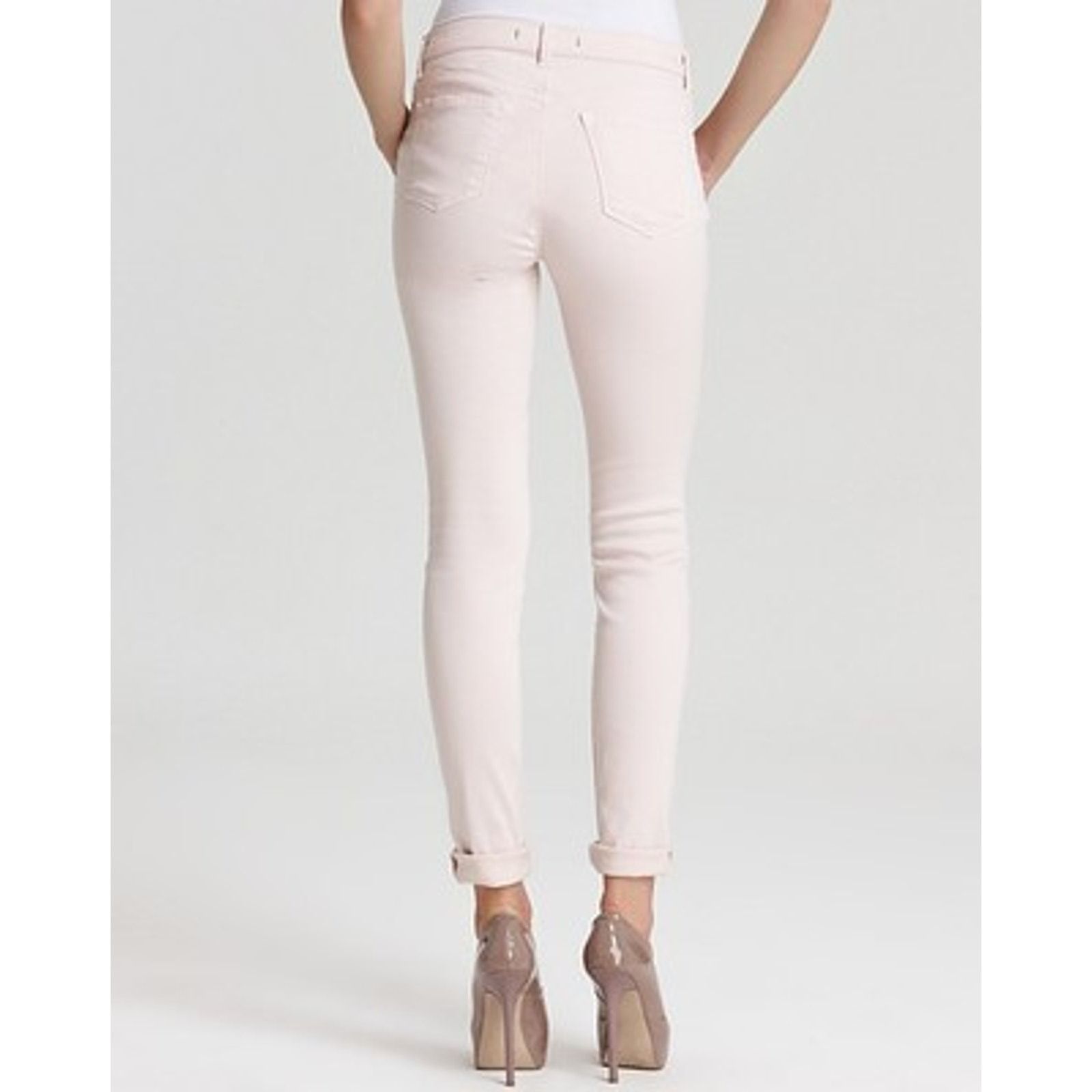 J Brand J BRAND MID RISE LEG OPENING SKINNY PEACH PASTEL JEANS 28 Size 28" / US 6 / IT 42 - 6 Thumbnail