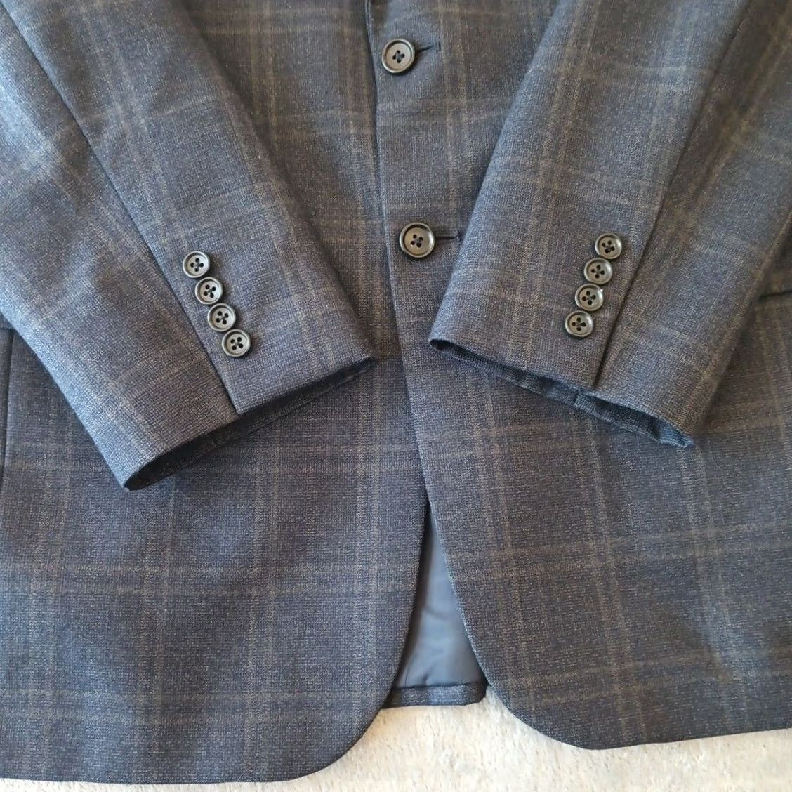 Jos. A. Bank Jos. A. Bank Blazer Mens 38 Blue Plaid Wool Two-Button Single Vent Notch Lapel 2 Piece Formal Business Jacket Coat Size 38R - 5 Thumbnail