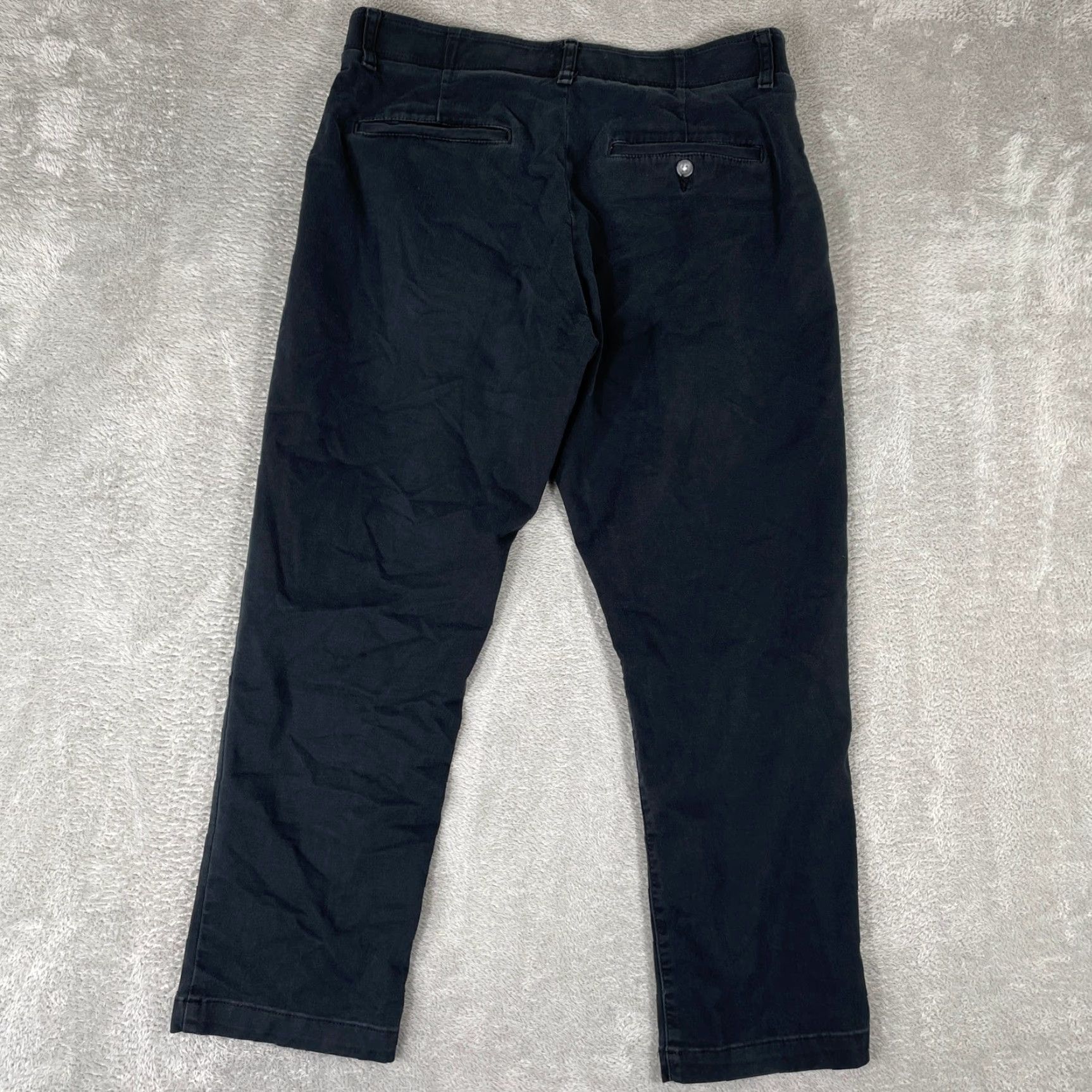 Lee Lee Chino Pants Mens 33x30 Black Flat Front Relaxed Comfort Stretch Pockets Workwear Casual 33 Inseam Regular Belt Loop Size US 33 - 2 Thumbnail