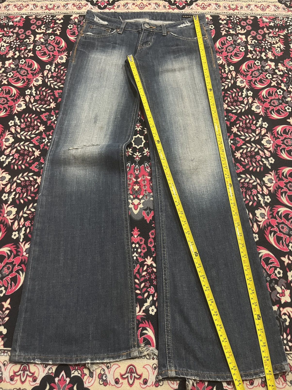 If Six Was Nine × Japanese Brand × Le Grande Bleu (L.G.B.) ⚡️Wide Leg⚡️Vintage Japanese Brand Egoist Frayed Leg Blue Jean Size 26" / US 2 / IT 38 - 15 Thumbnail