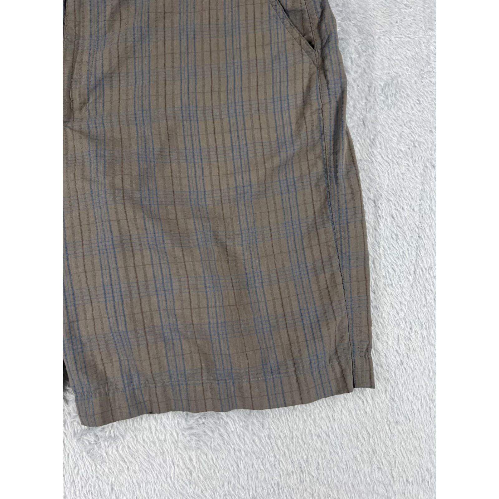 Patagonia Patagonia Shorts Mens 34 Brown Blue Plaid Thrift Shorts Polyester Blend 34x10 Vintage Size US 34 / EU 50 - 2 Thumbnail