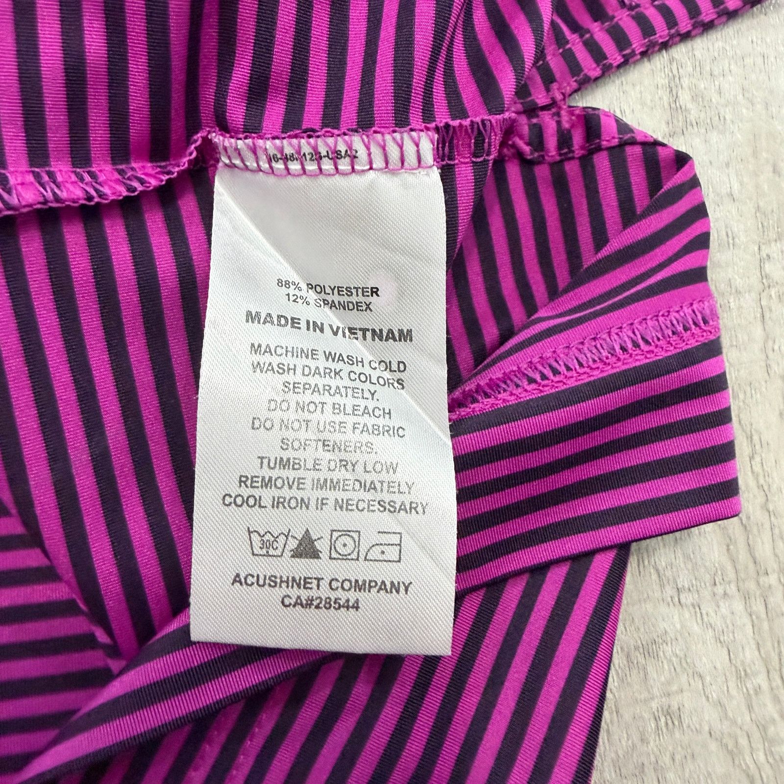 Footjoy Footjoy Polo Shirt Men's Large Pink Black Striped Athletic Size US L / EU 52-54 / 3 - 6 Thumbnail