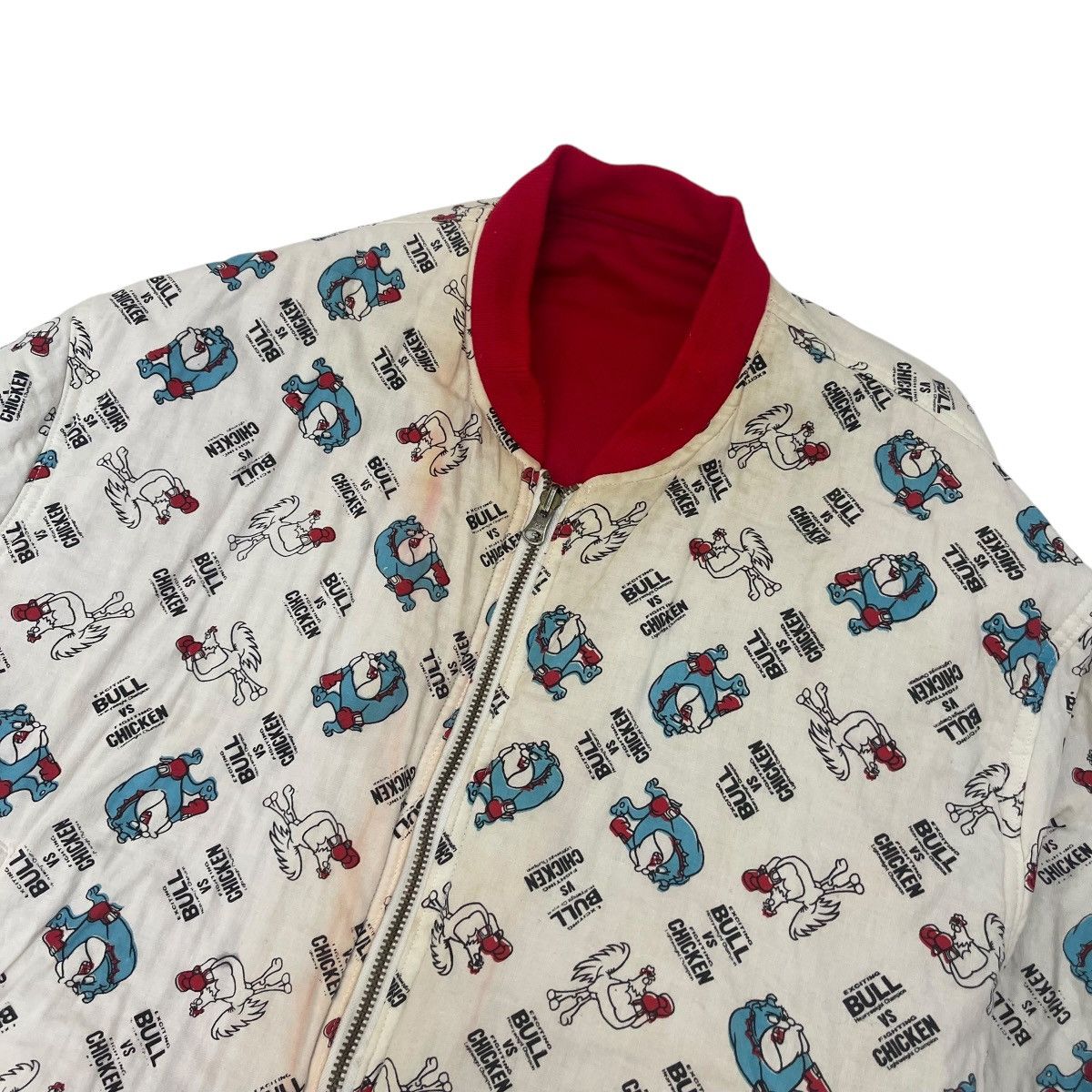 Japanese Brand Vintage Exciting BULL vs Fighting Chicken Reversible Jacket Size US M / EU 48-50 / 2 - 16 Thumbnail