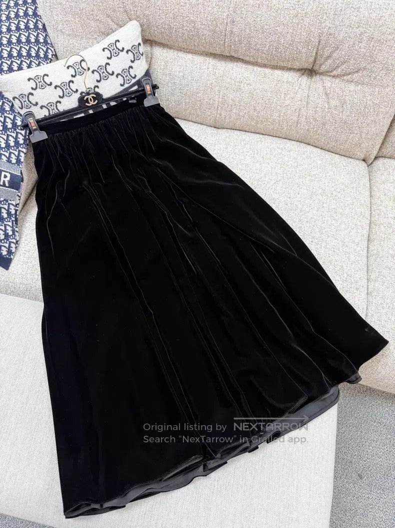 Dior Dior Velvet draped half-length skirt Size 24" / US 00 / IT 34 - 4 Thumbnail