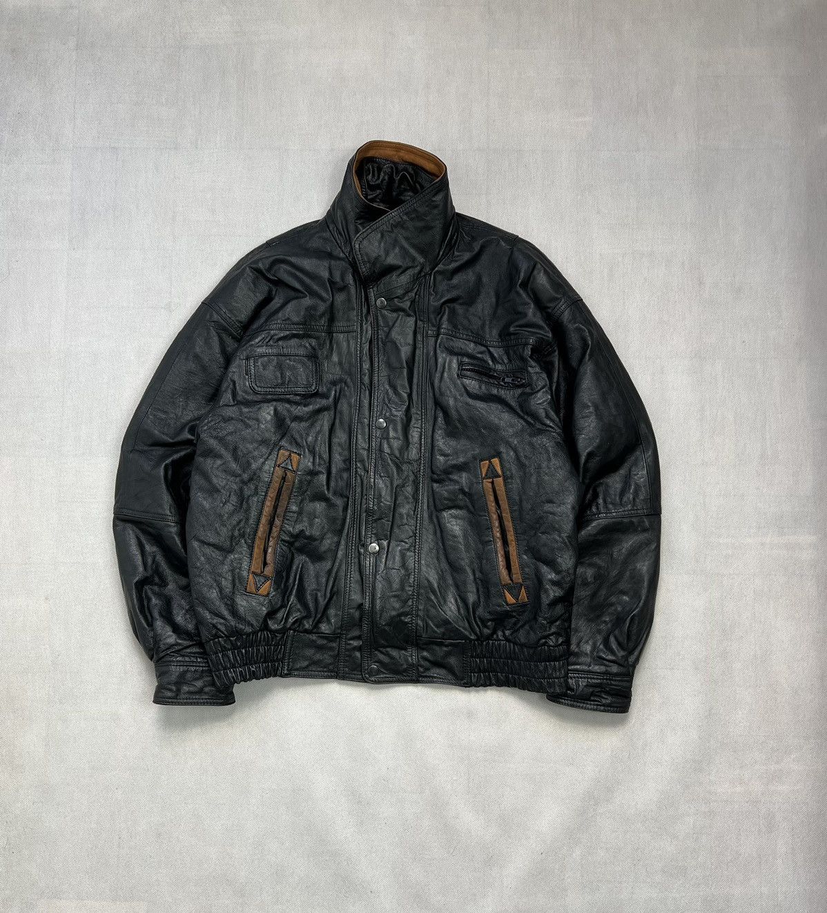 Genuine Leather × Vintage Genuine Leather Jacket Ziptex Vintage 90’s Black Size US L / EU 52-54 / 3 - 1 Thumbnail