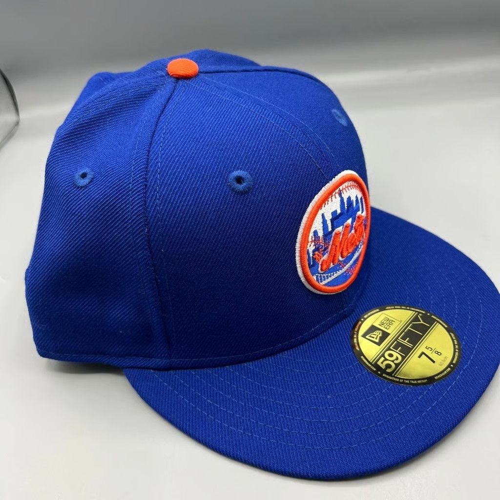 New Era New York Mets Hat Men 7 5/8 59Fifty New Era Fitted Cap New Size ONE SIZE - 3 Thumbnail