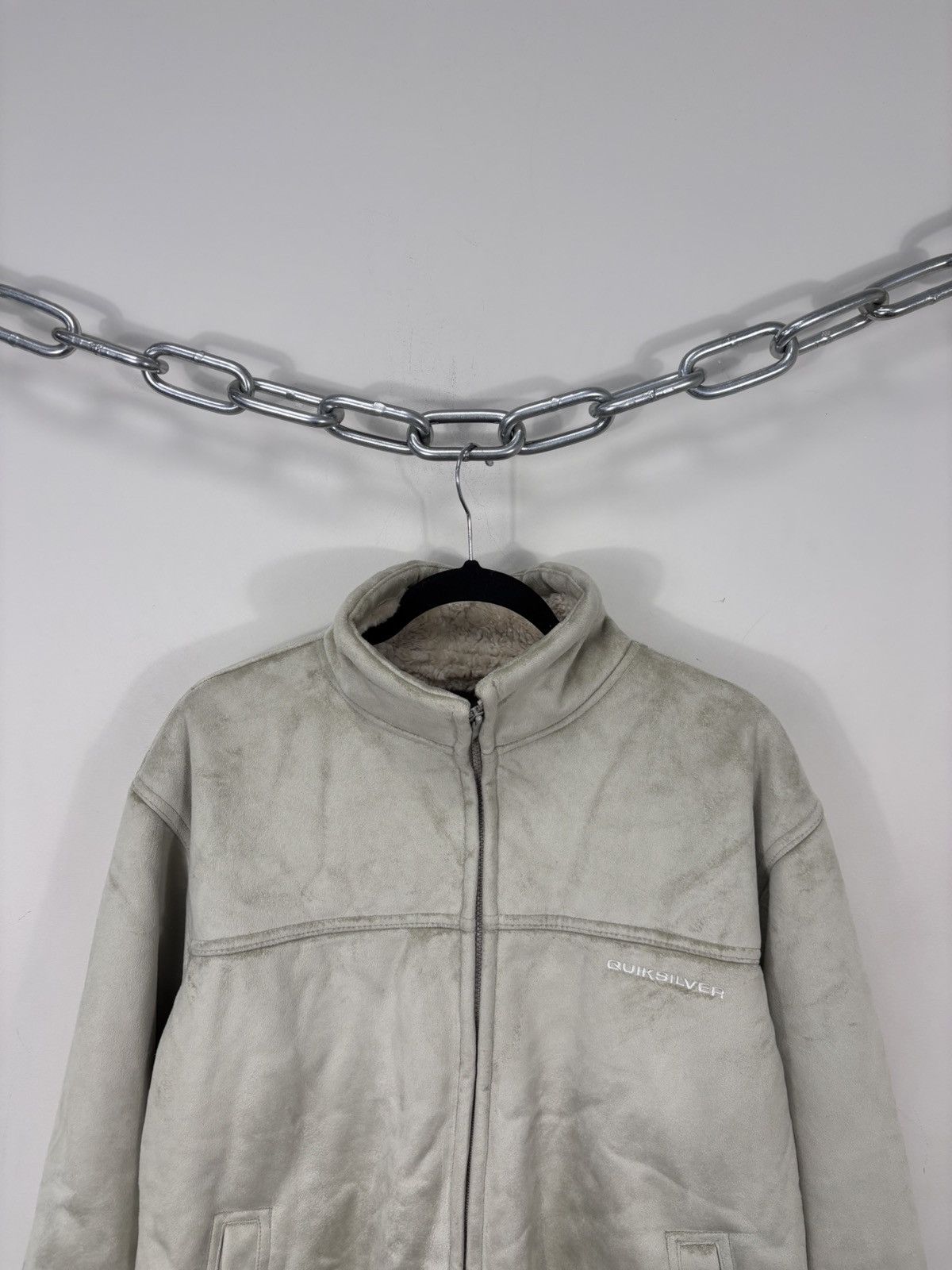 Quiksilver Vintage Quiksilver Men’s Pale Green Sheepskin Jacket Coat Size US L / EU 52-54 / 3 - 4 Thumbnail