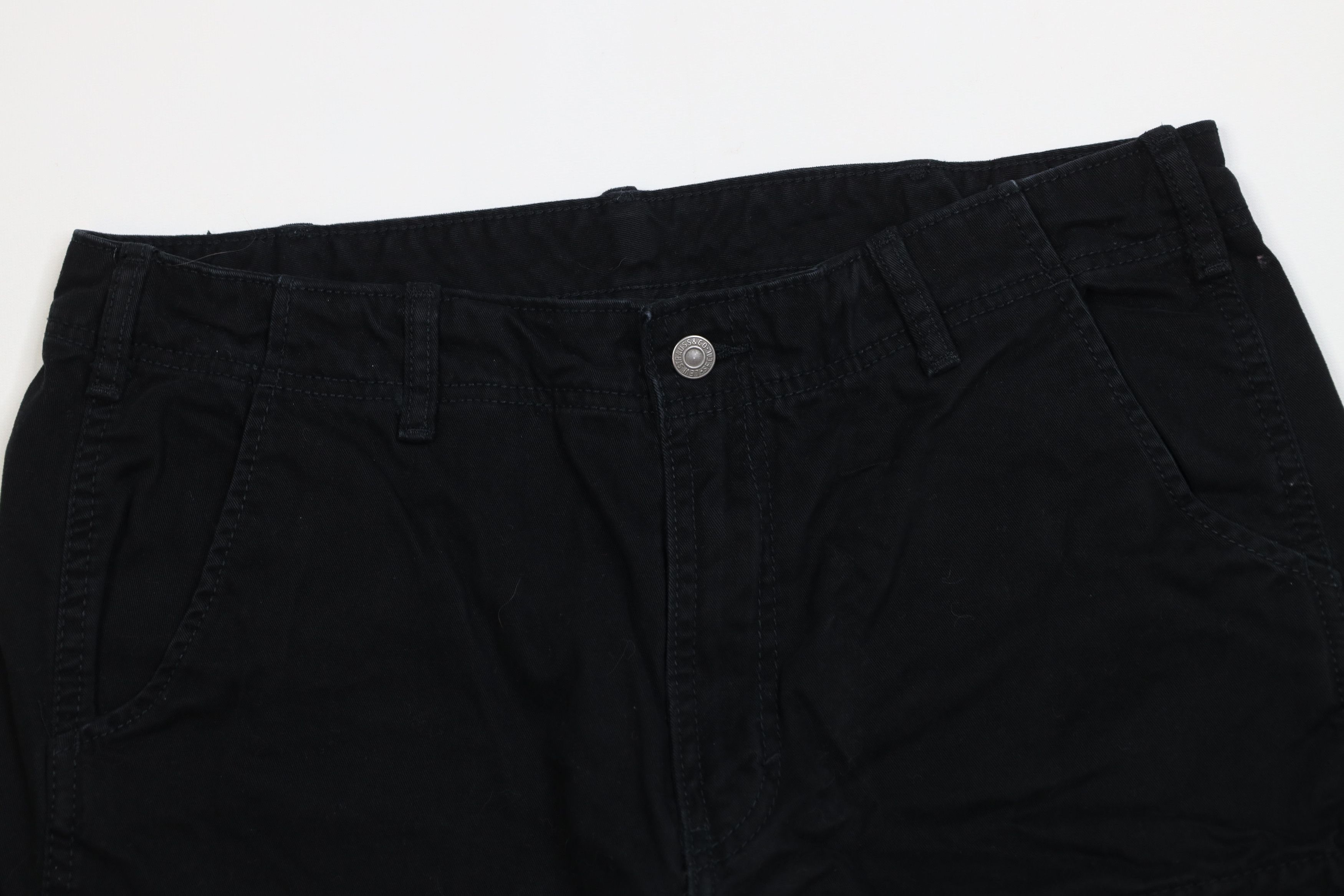 Levi's Vintage Y2K Levis Baggy Loose Fit Cargo Shorts Black Cotton Size US 34 / EU 50 - 2 Thumbnail